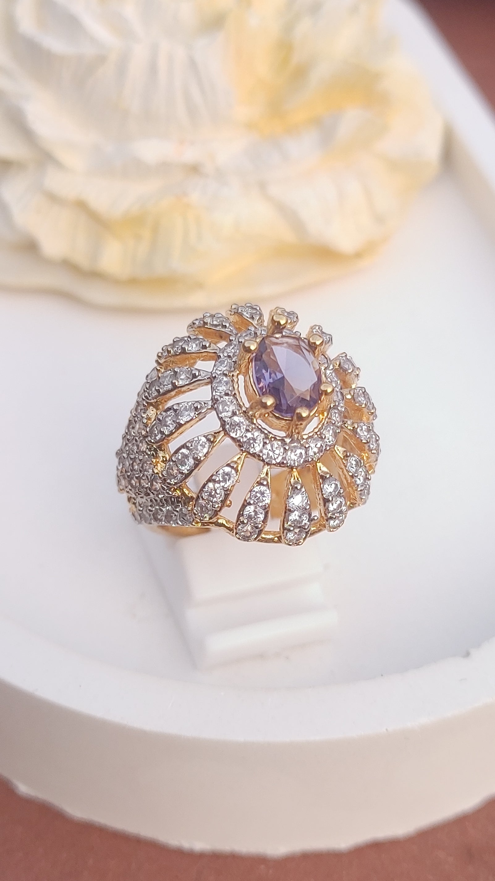 8Colors | Zircon Judao Rings with Real Stone | 18K Gold Polish | Adjustable Size | 3Yrs Warranty | MR-471