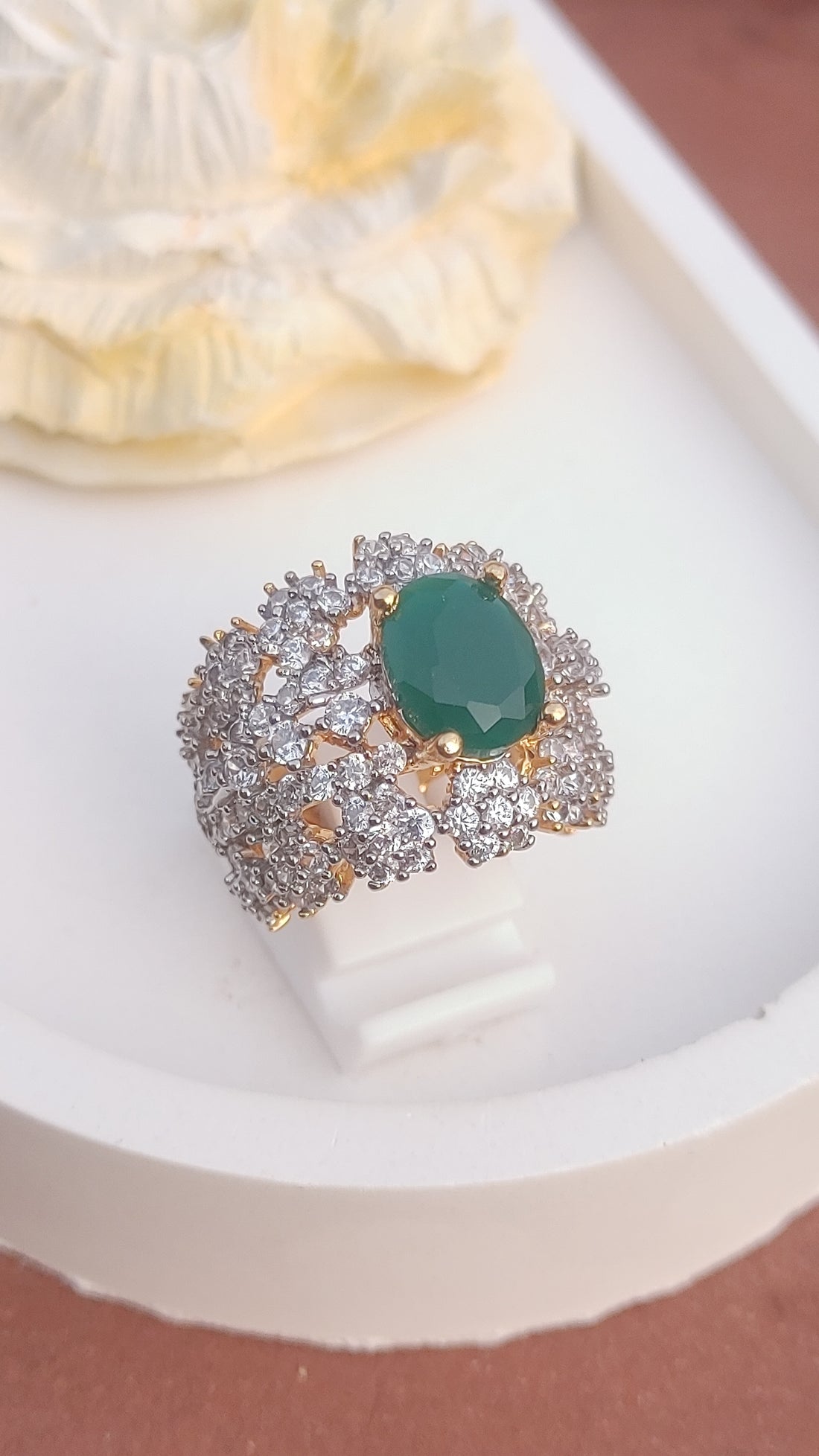 6 Colors | Zircon Judao Rings with Real Stone | 18K Gold Polish | Adjustable Size | 3Yrs Warranty | MR-352