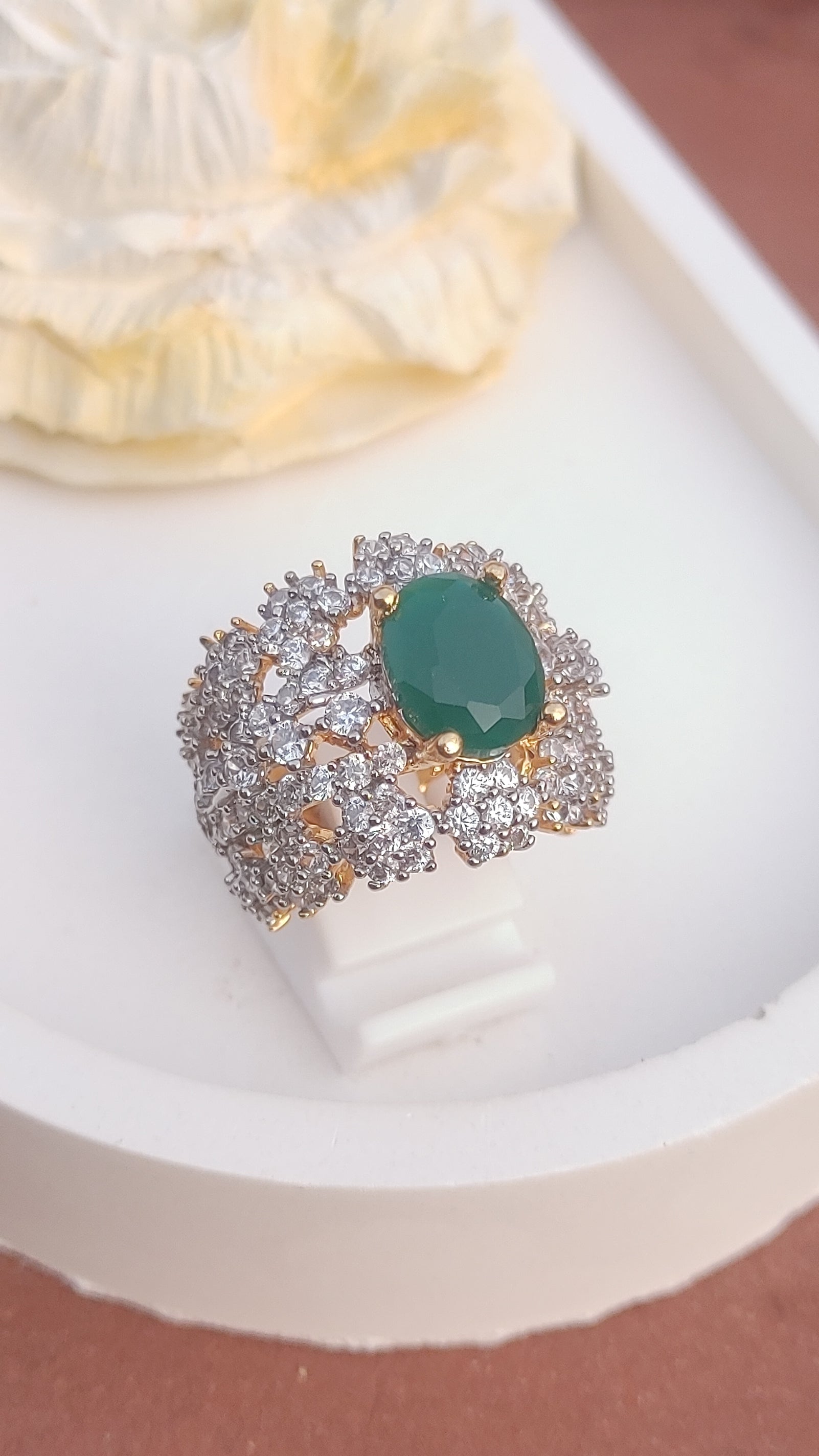 6 Colors | Zircon Judao Rings with Real Stone | 18K Gold Polish | Adjustable Size | 3Yrs Warranty | MR-352