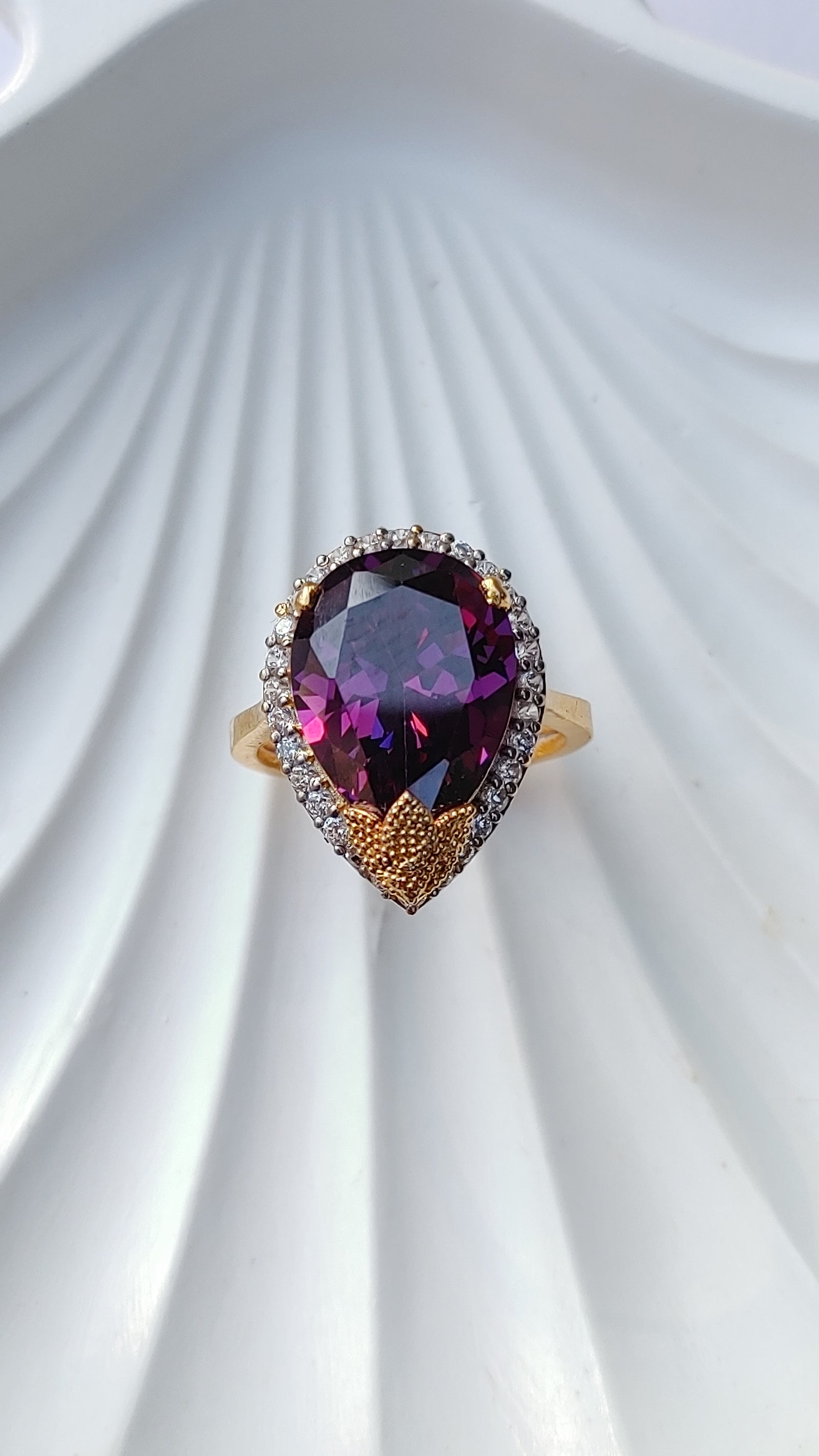 5 Colors | Zircon Judao Rings with Real Stone | 18K Gold Polish | Adjustable Size | 3Yrs Warranty | MR-362
