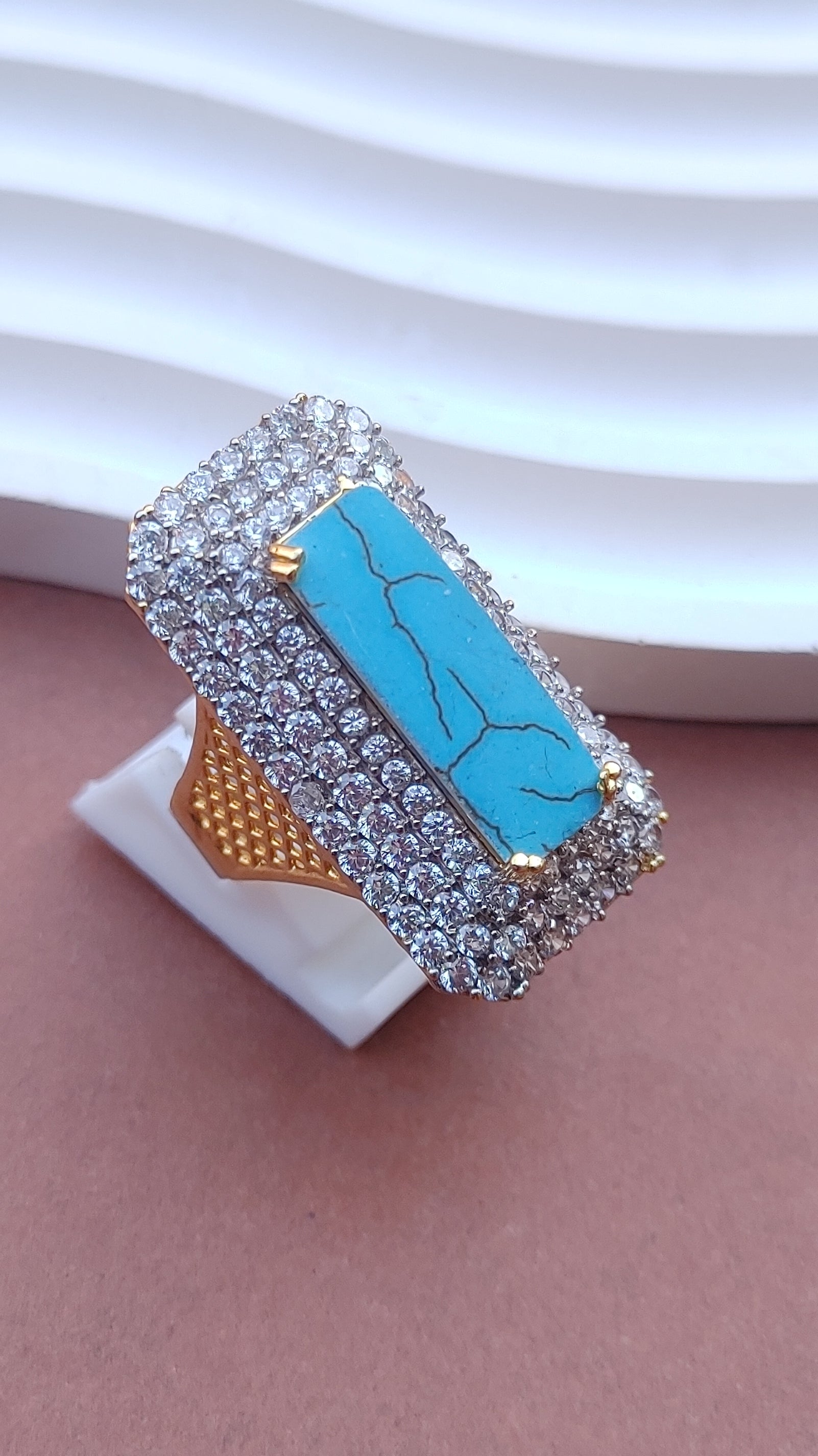 7Colors | Zircon Judao Rings with Real Stone | 18K Gold Polish | Adjustable Size | 3Yrs Warranty | MR-363