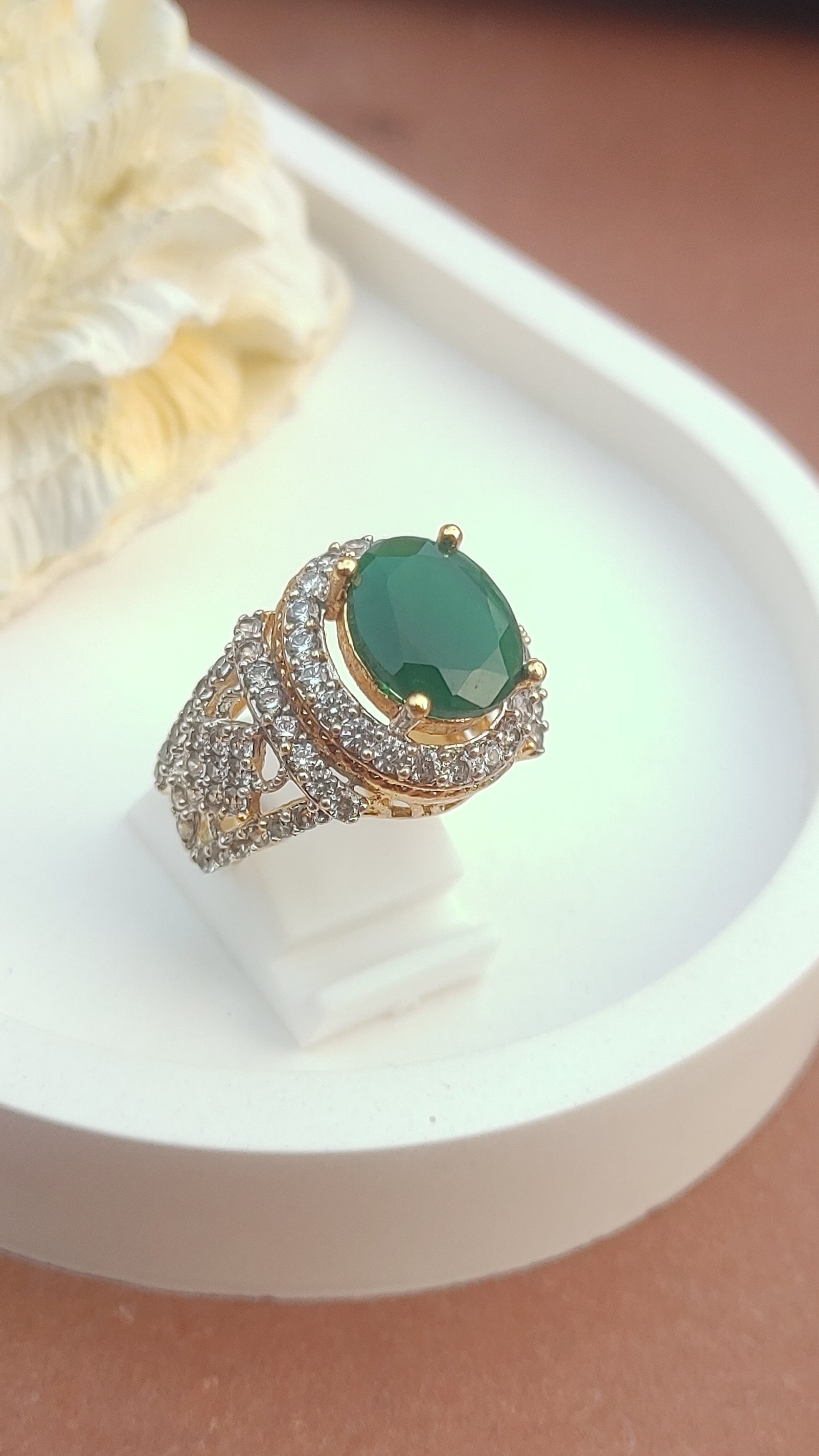 8Colors | Zircon Judao Rings with Real Stone | 18K Gold Polish | Adjustable Size | 3Yrs Warranty | MR-441