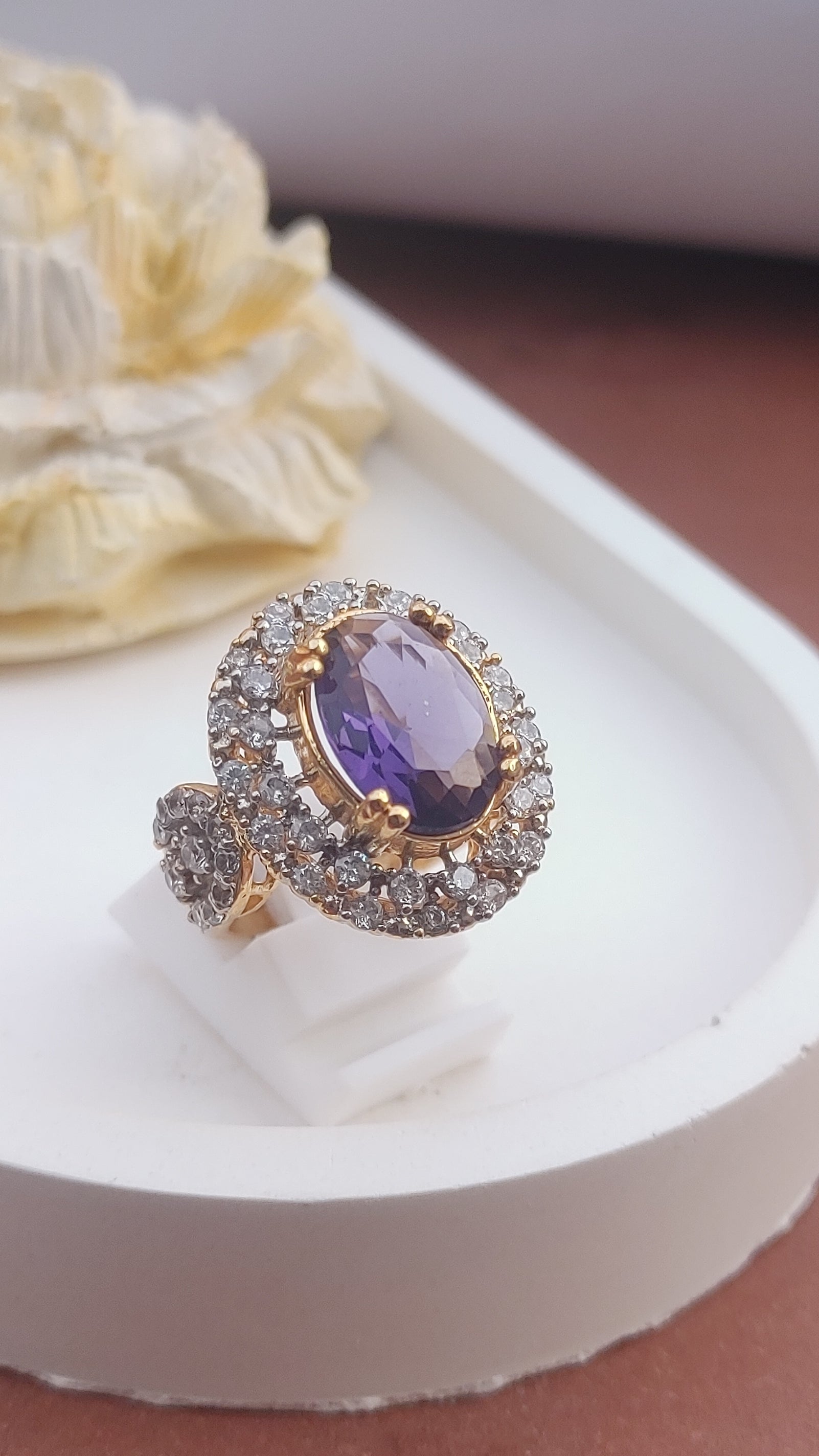 8Colors | Zircon Judao Rings with Real Stone | 18K Gold Polish | Adjustable Size | 3Yrs Warranty | MR-456
