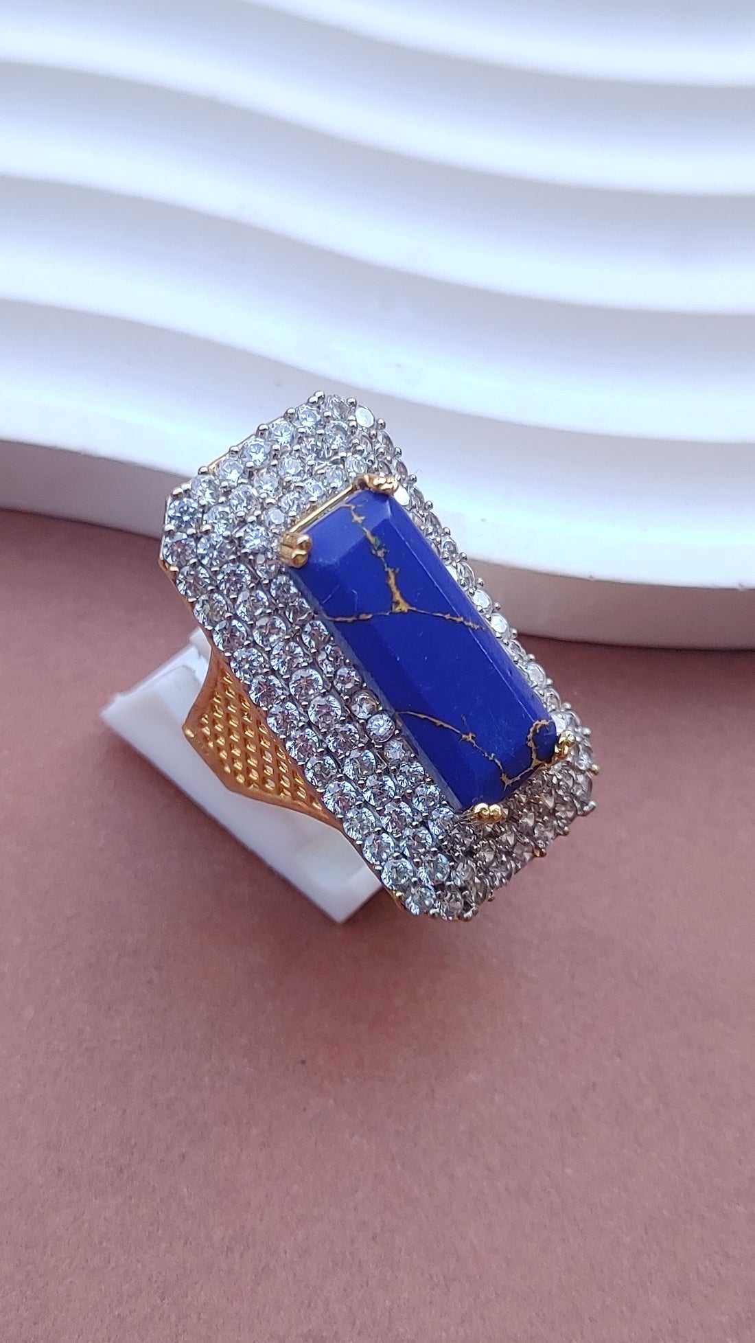 7Colors | Zircon Judao Rings with Real Stone | 18K Gold Polish | Adjustable Size | 3Yrs Warranty | MR-363