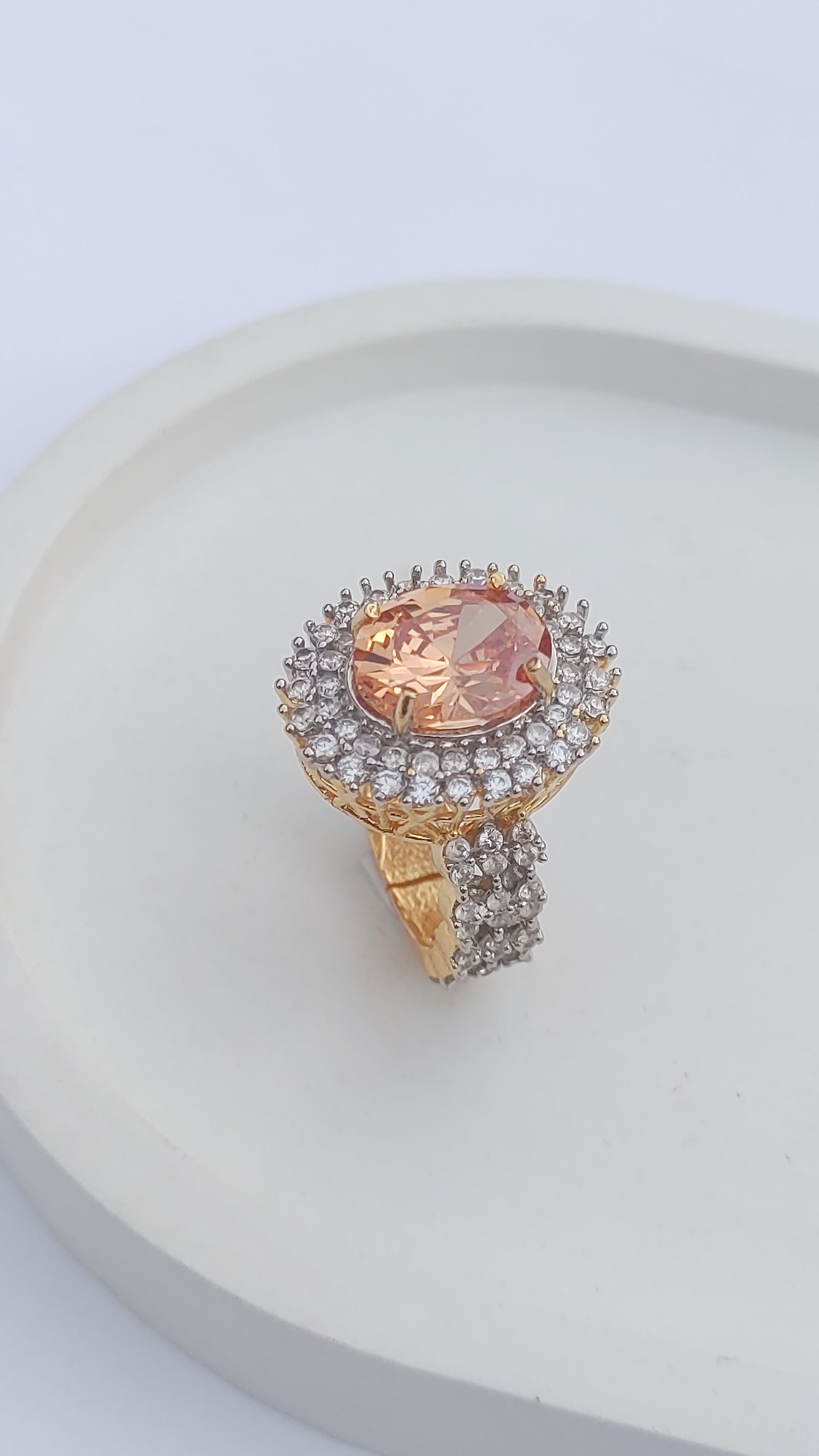 6 Colors | Zircon Judao Rings with Real Stone | 22K Gold Polish | Adjustable Size | 3Yrs Warranty | MR-360