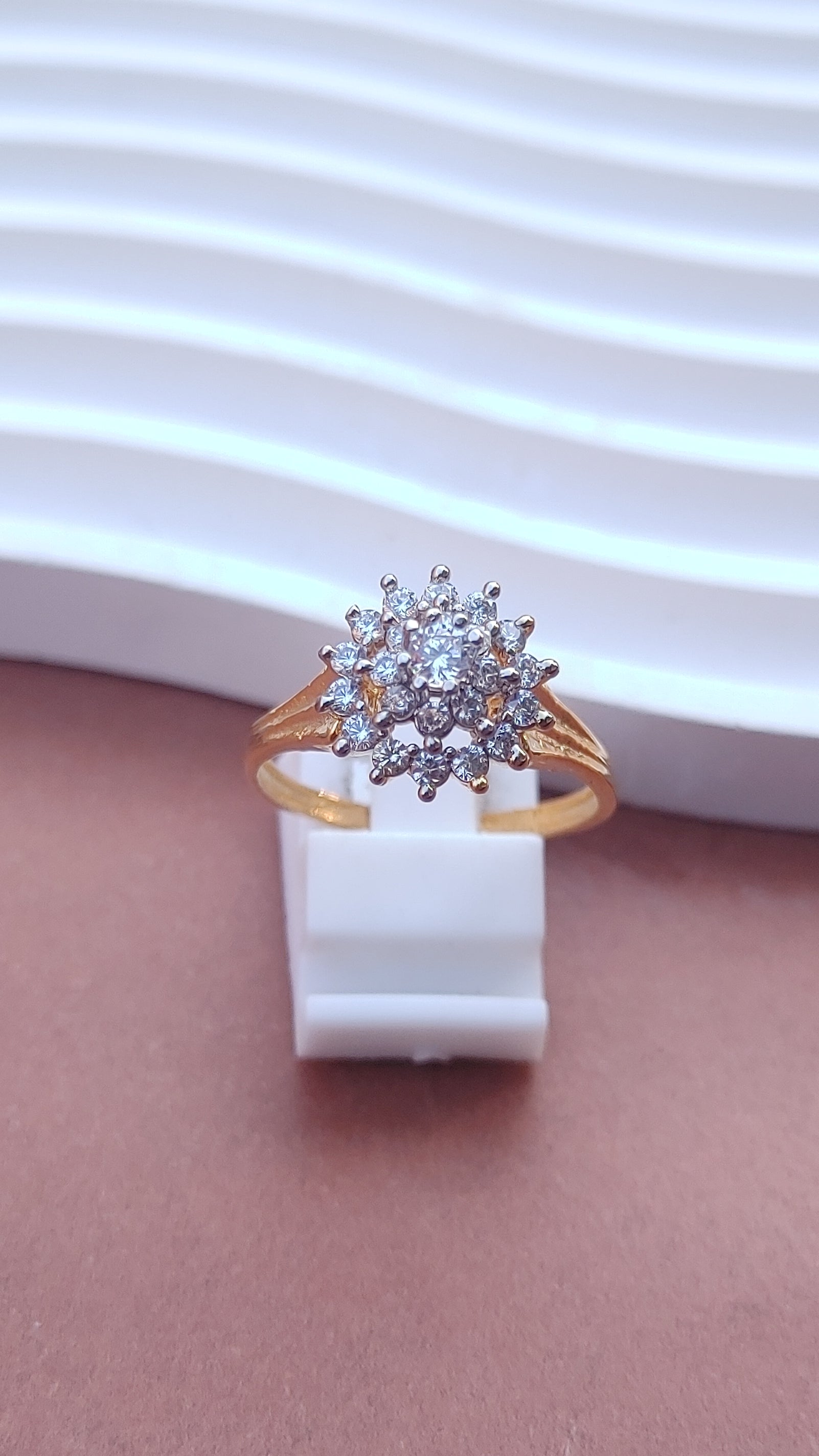 Diamond cut Zircon | judao ring | 22k gold polish | MR-107