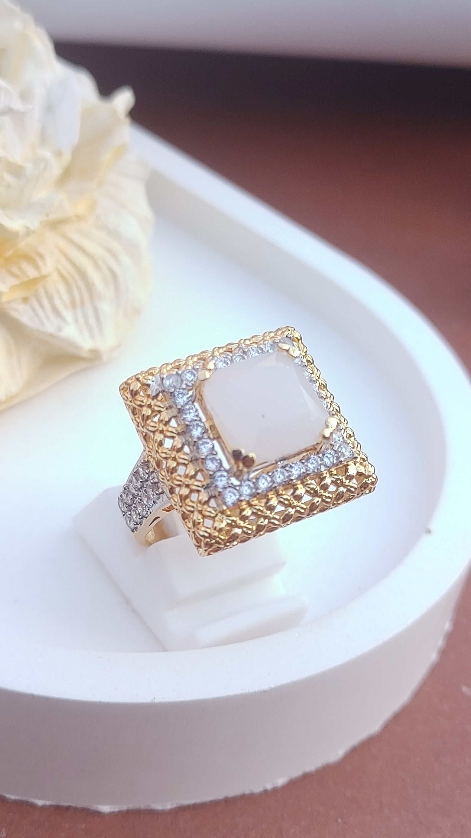 8Colors | Zircon Judao Rings with Real Stone | 18K Gold Polish | Adjustable Size | 3Yrs Warranty | MR-255
