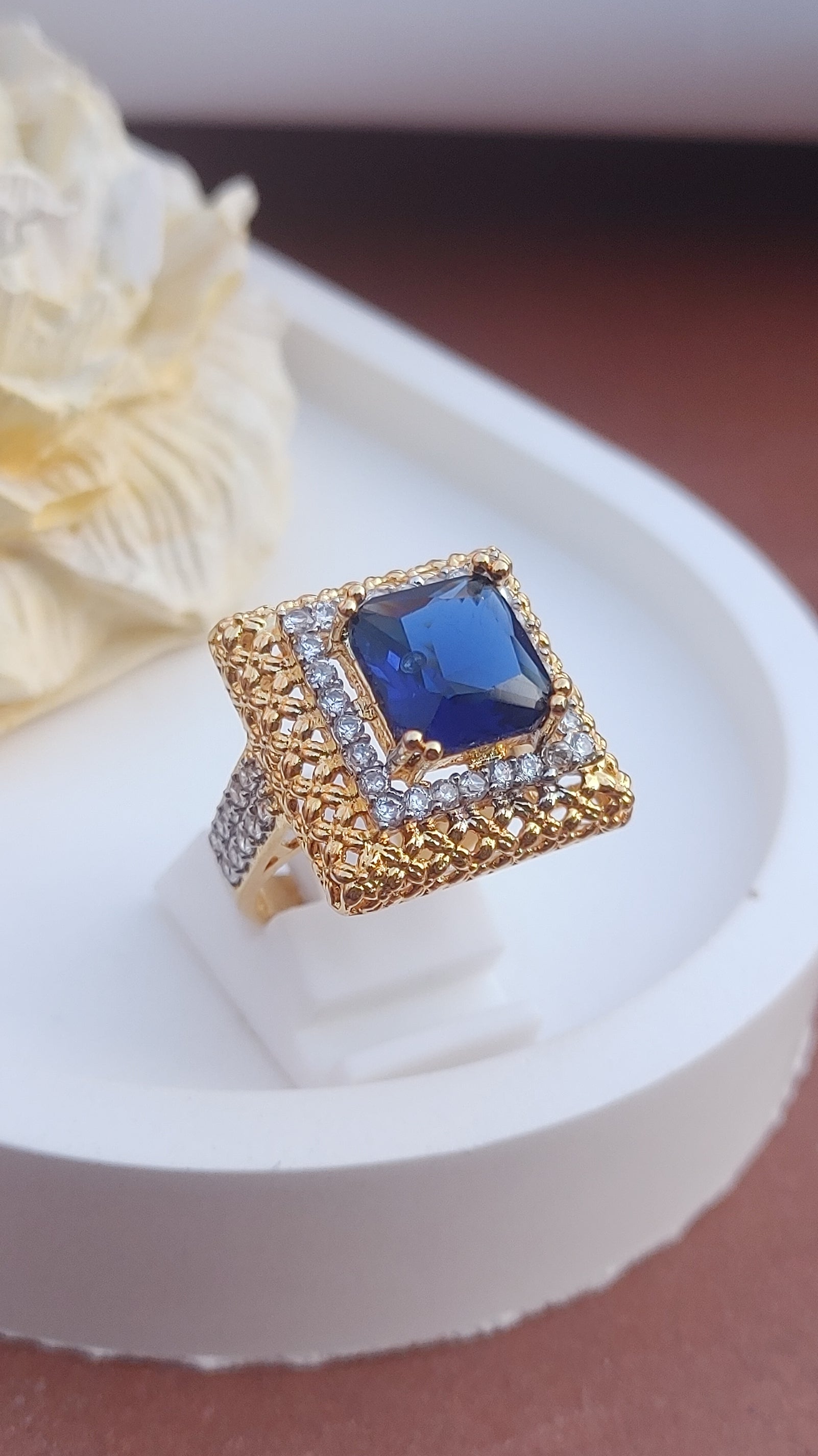 8Colors | Zircon Judao Rings with Real Stone | 18K Gold Polish | Adjustable Size | 3Yrs Warranty | MR-255