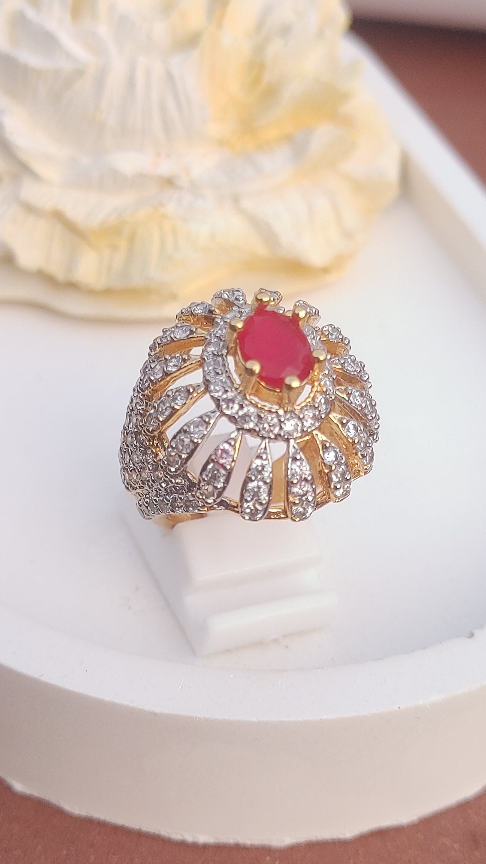 8Colors | Zircon Judao Rings with Real Stone | 18K Gold Polish | Adjustable Size | 3Yrs Warranty | MR-471