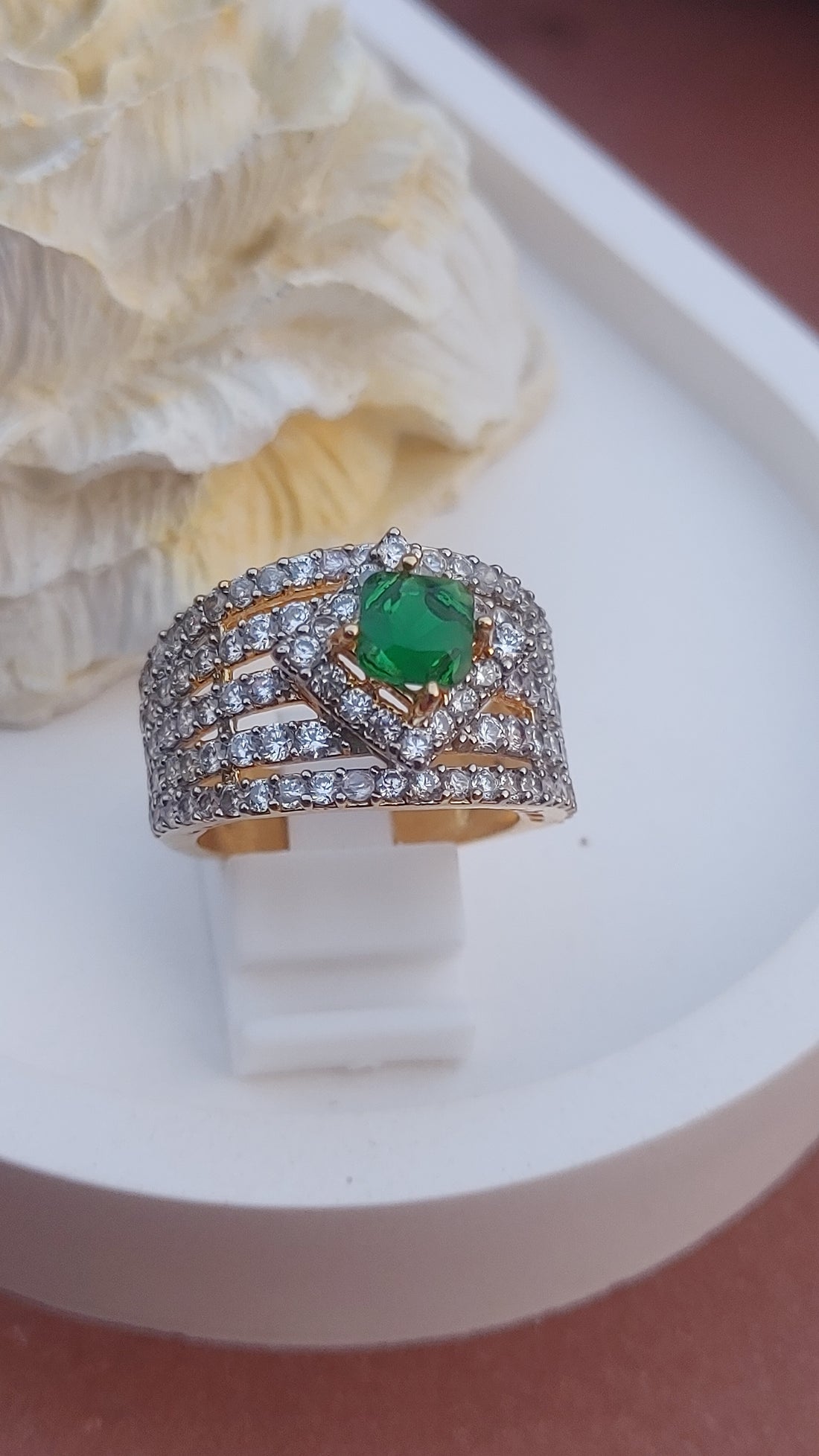 Colors | Zircon Judao Rings with Real Stone | 18K Gold Polish | Adjustable Size | 3Yrs Warranty | MR-661