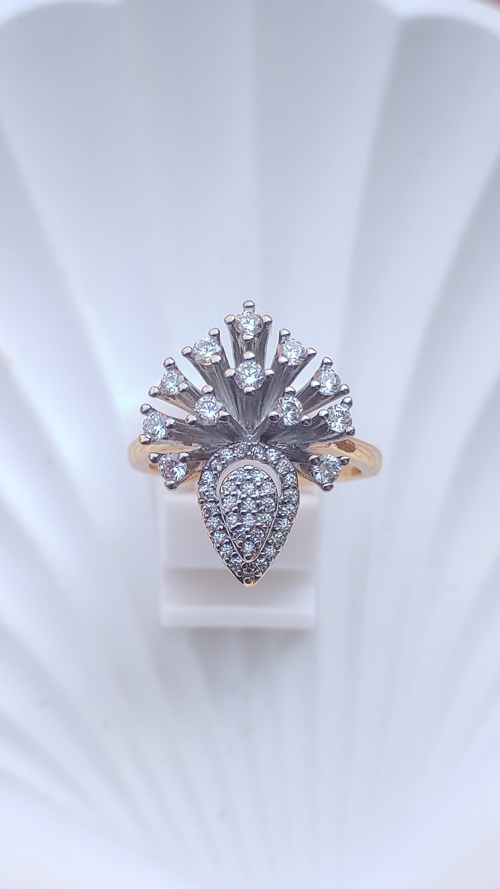 Diamond cut Zircon | judao ring | 22k gold polish | MR-171
