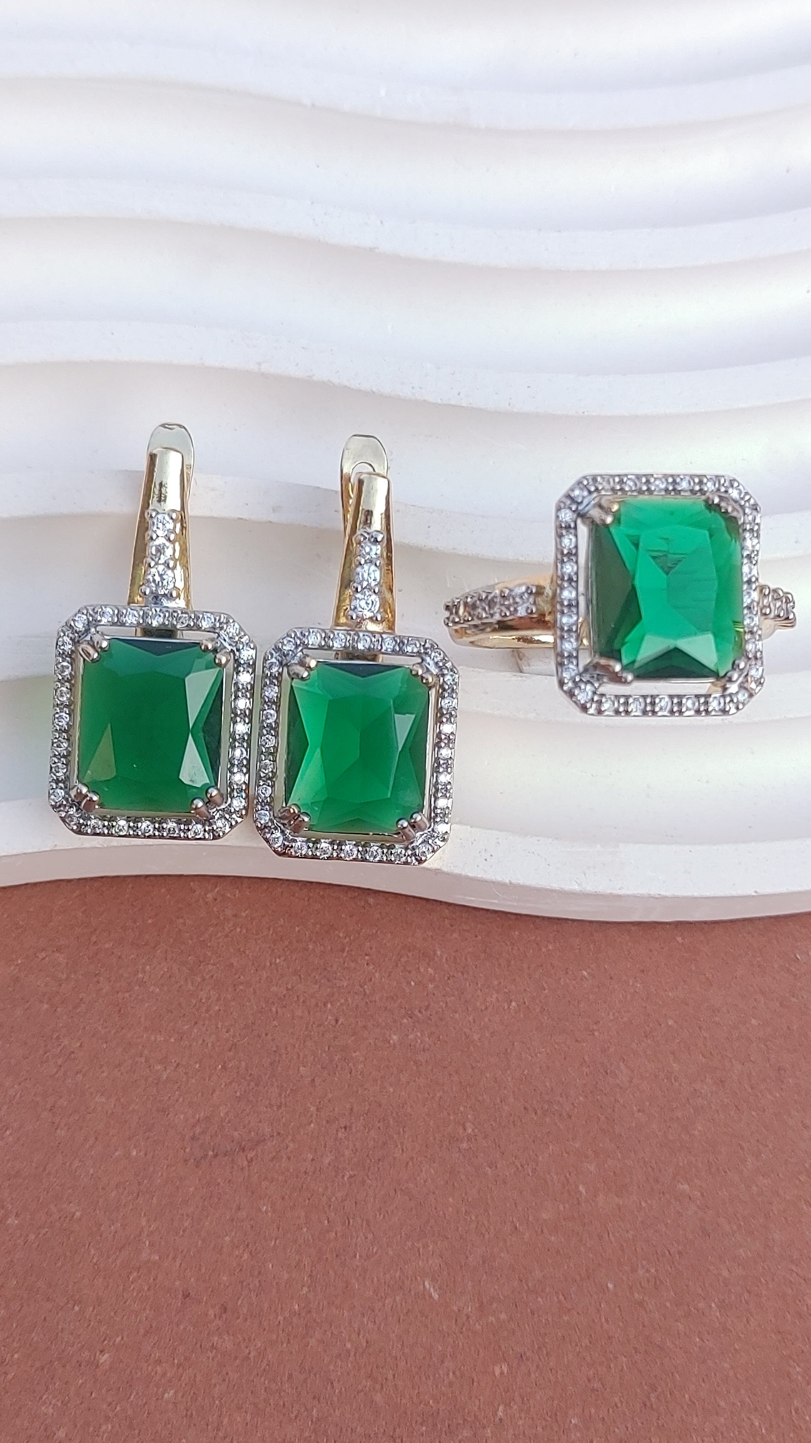 Designer Judao Zircon Earrings & ring | Original Zircon Stones | 5 Colors | ME-967