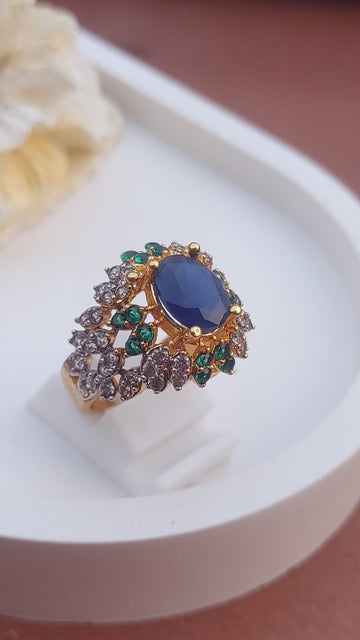 4Colors | Zircon Judao Rings with Real Stone | 18K Gold Polish | Adjustable Size | 3Yrs Warranty | MR-500