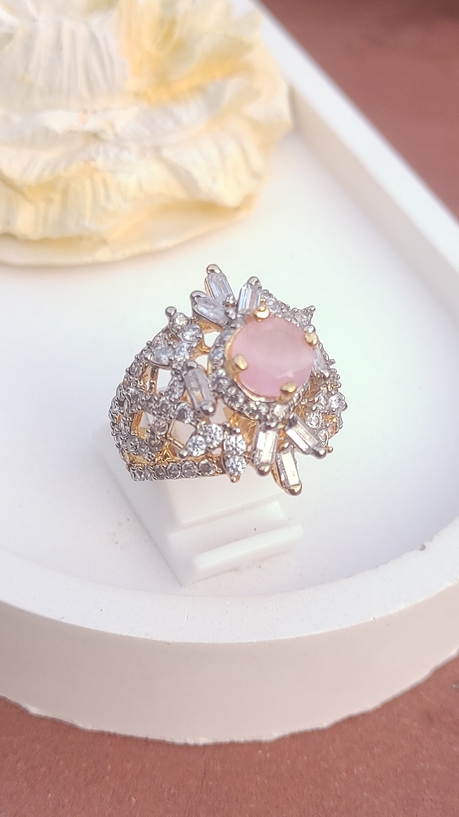 6 Colors | Zircon Judao Rings with Real Stone | 18K Gold Polish | Adjustable Size | 3Yrs Warranty | MR-355
