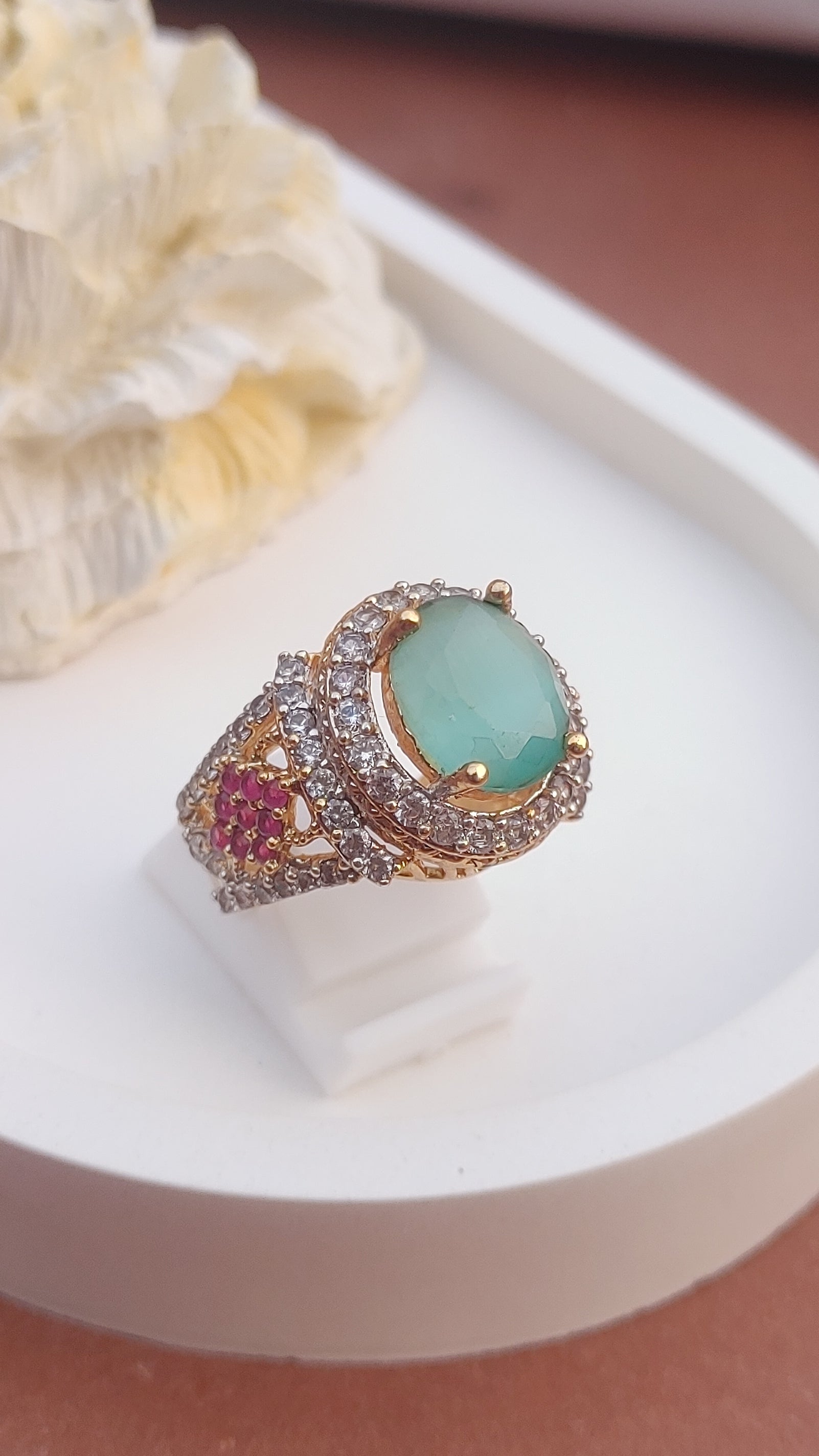 8Colors | Zircon Judao Rings with Real Stone | 18K Gold Polish | Adjustable Size | 3Yrs Warranty | MR-441