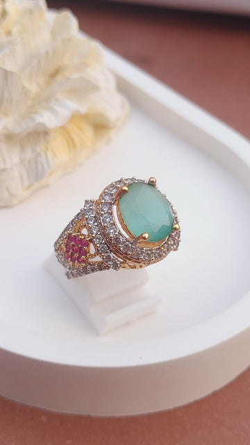 8Colors | Zircon Judao Rings with Real Stone | 18K Gold Polish | Adjustable Size | 3Yrs Warranty | MR-441
