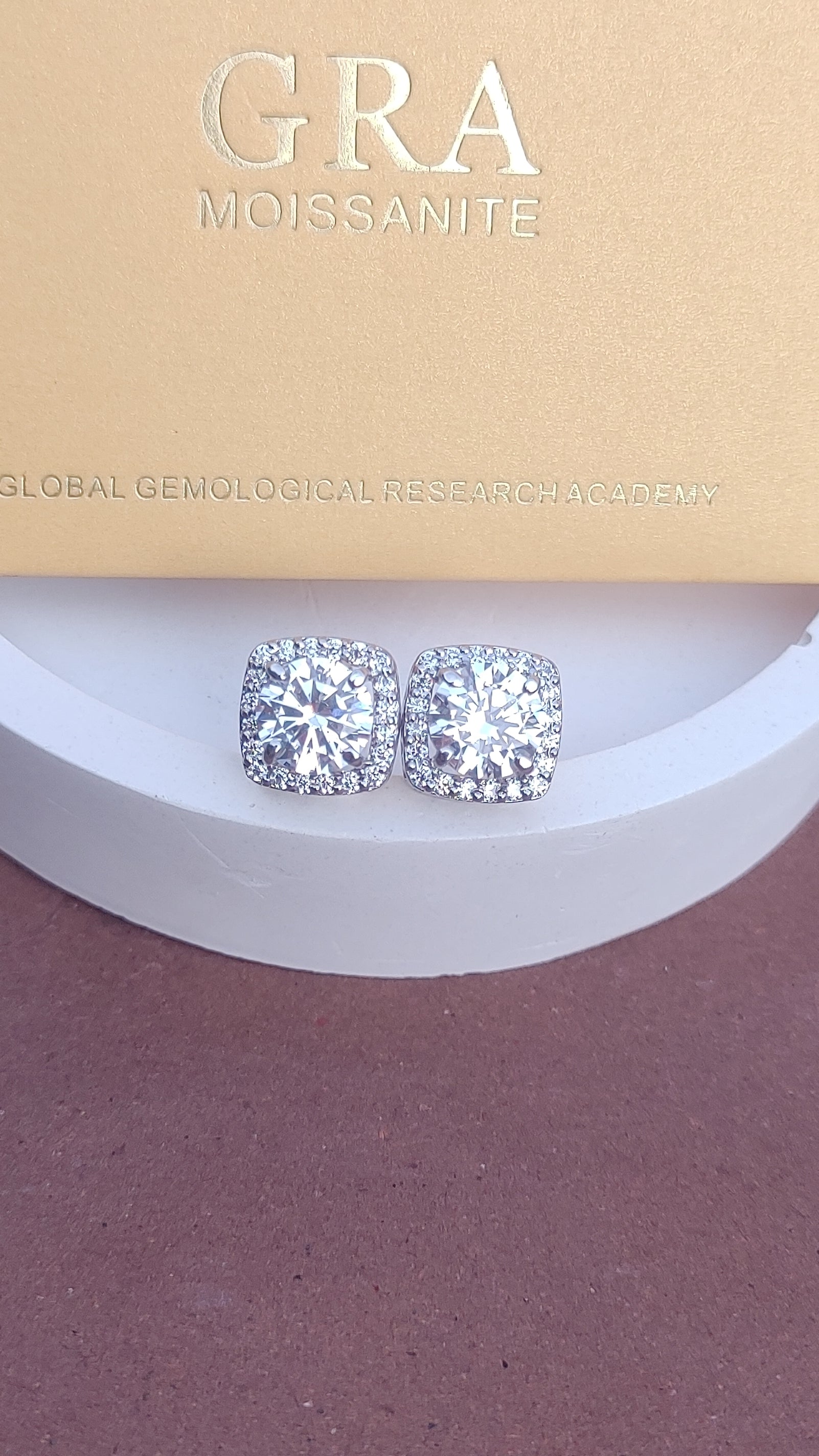 925 SILVER STERLING EARRINGS WITH MOISSANITE DIAMOND - s19