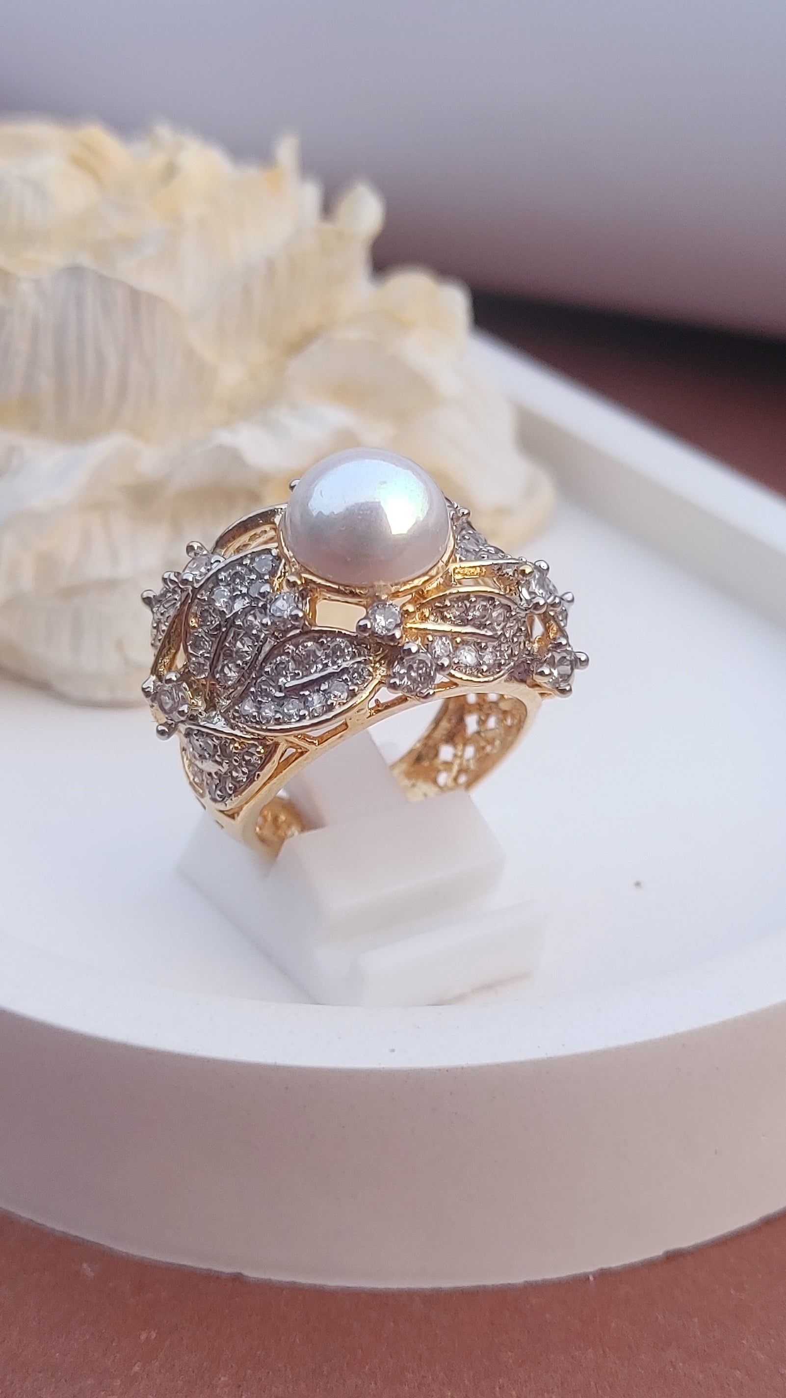 Diamond cut Zircon | judao ring | 22k gold polish | MR-122