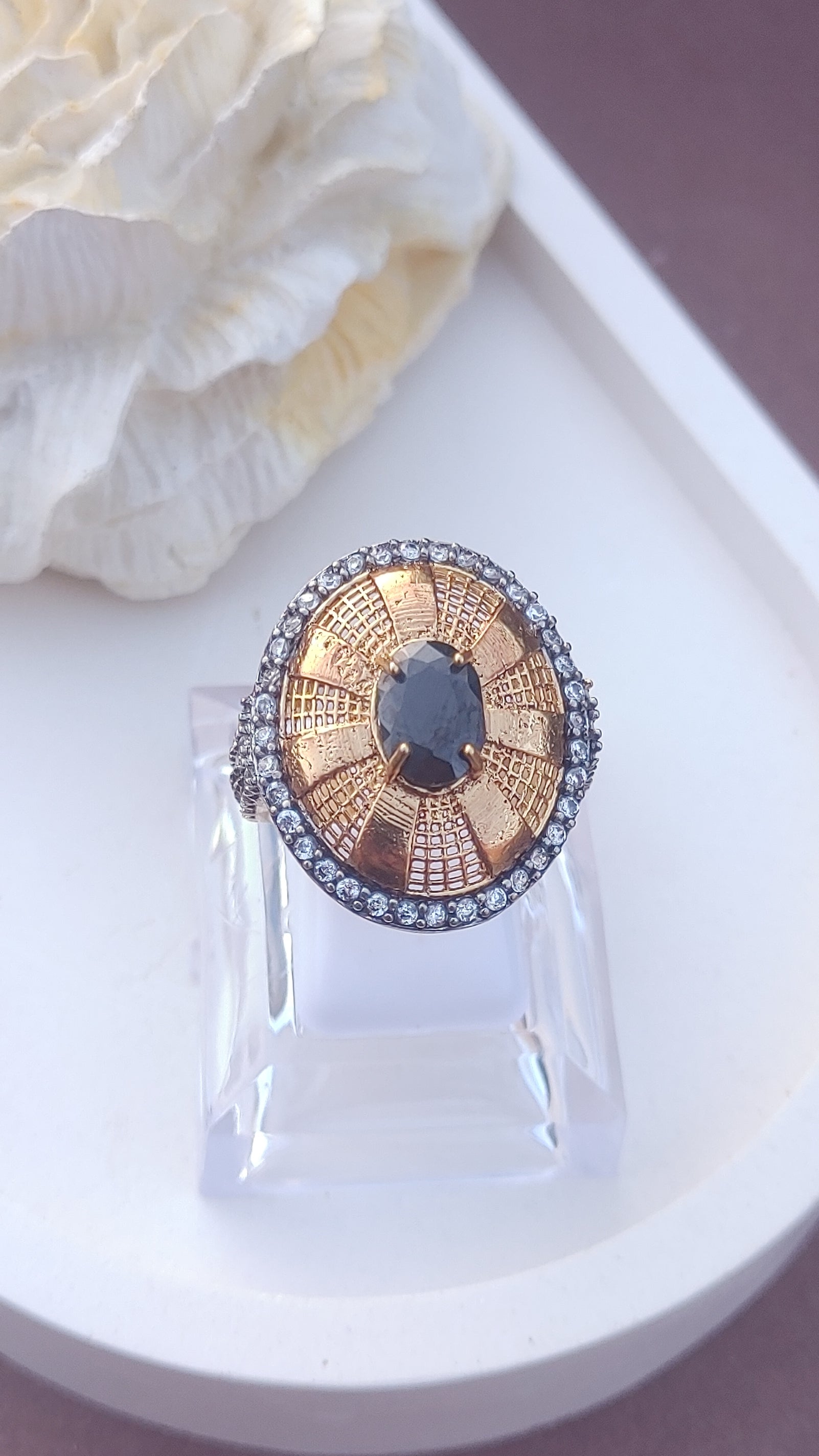 Diamond cut Zircon | judao ring | 22k gold polish | MR-912 (Copy)
