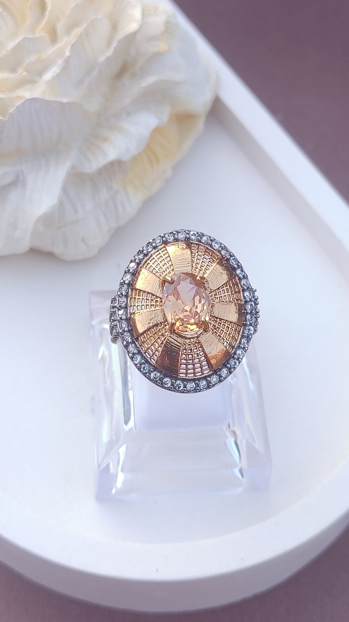 Diamond cut Zircon | judao ring | 22k gold polish | MR-912 (Copy)