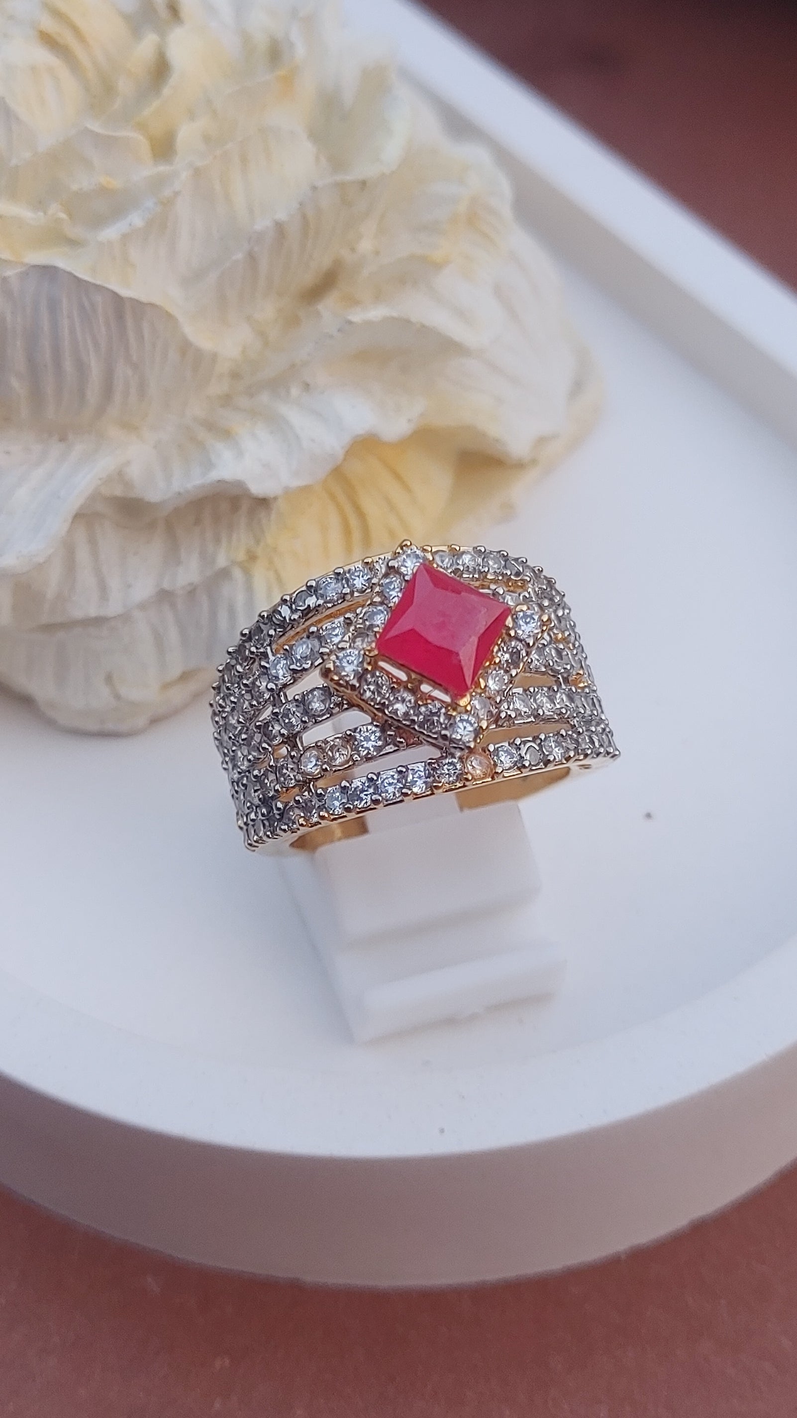 Colors | Zircon Judao Rings with Real Stone | 18K Gold Polish | Adjustable Size | 3Yrs Warranty | MR-661