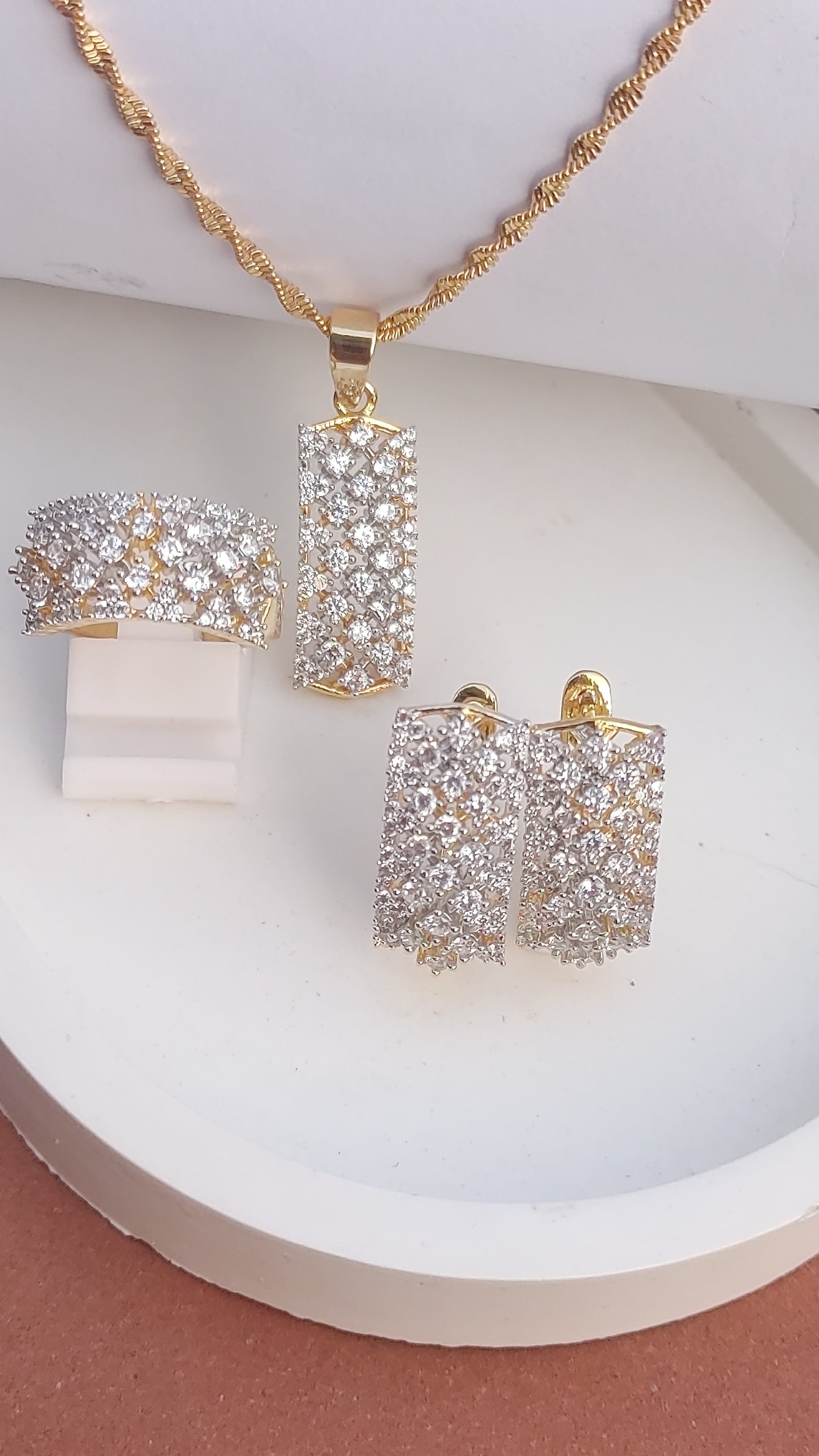Zircon judao Locket Set | 22K Gold Plated(3 Yrs. Warranty) | Mk-609