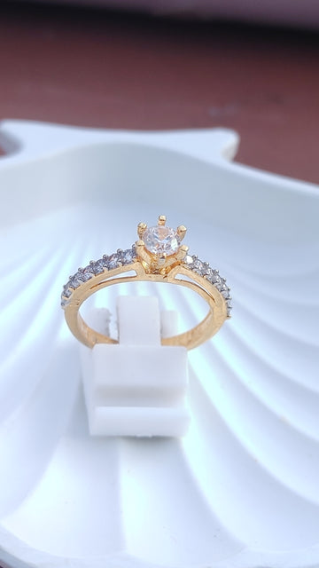 Diamond 💎 cut Zircon judao adjustable ring 22 k gold plated hand crafted | MR-765