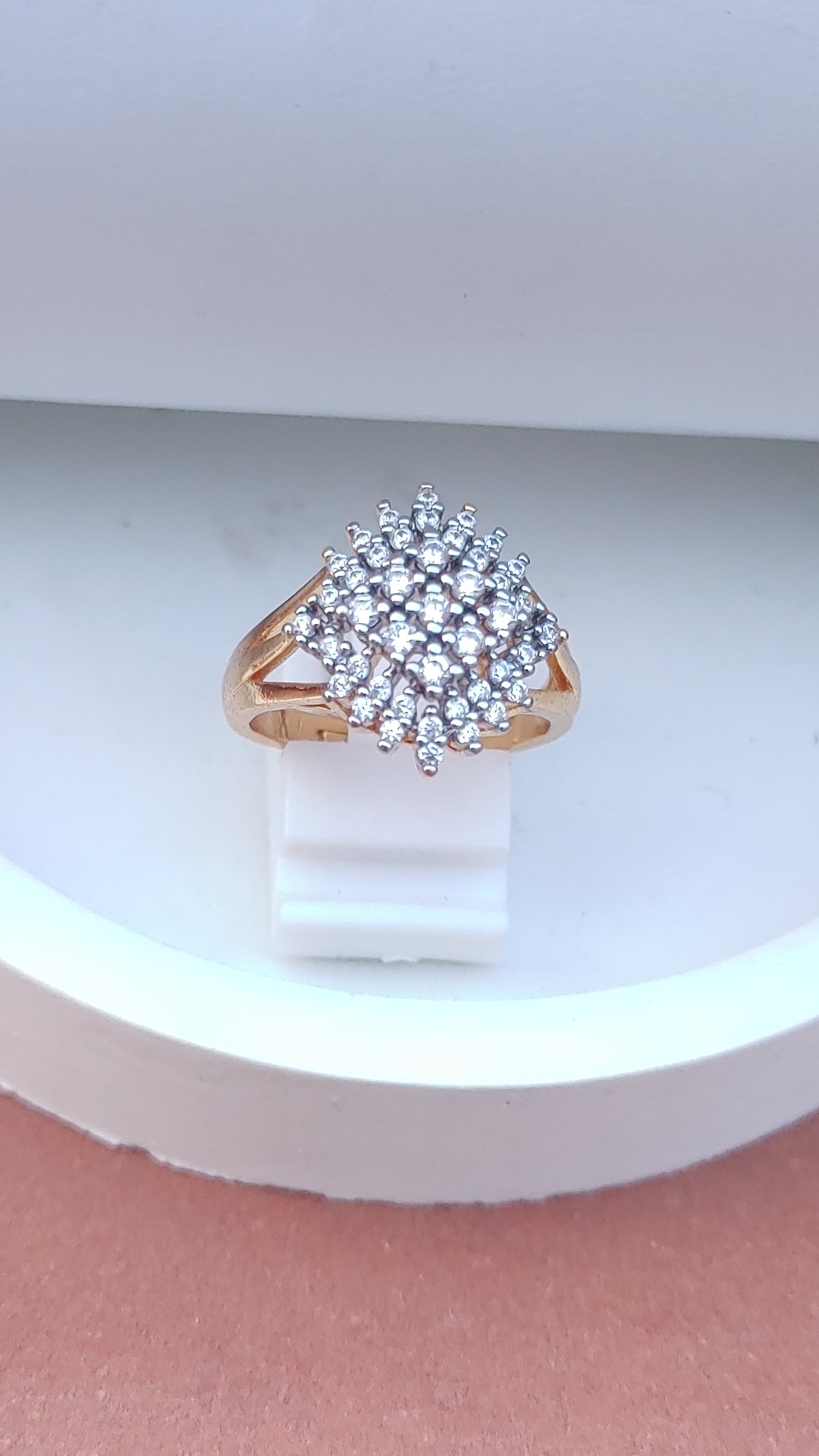 Diamond cut Zircon | judao ring | 22k gold polish | MR-342