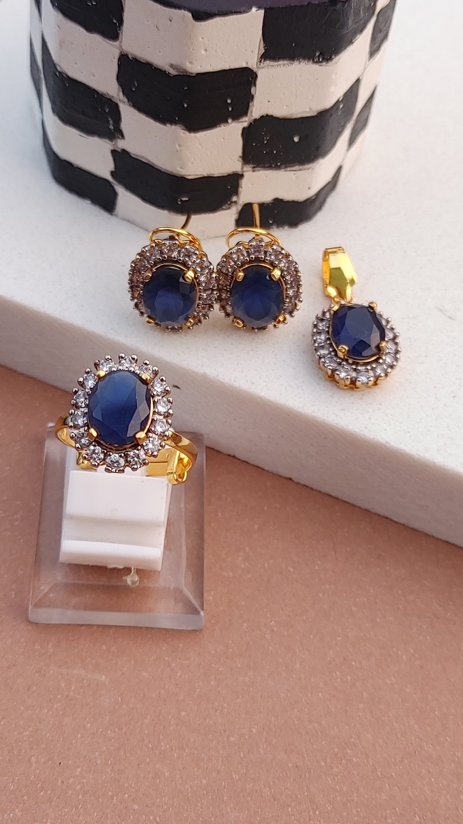 6 Colors | Zircon judao Locket Set with Stones | 22K Gold Plated(3 Yrs. Warranty) | MS-603