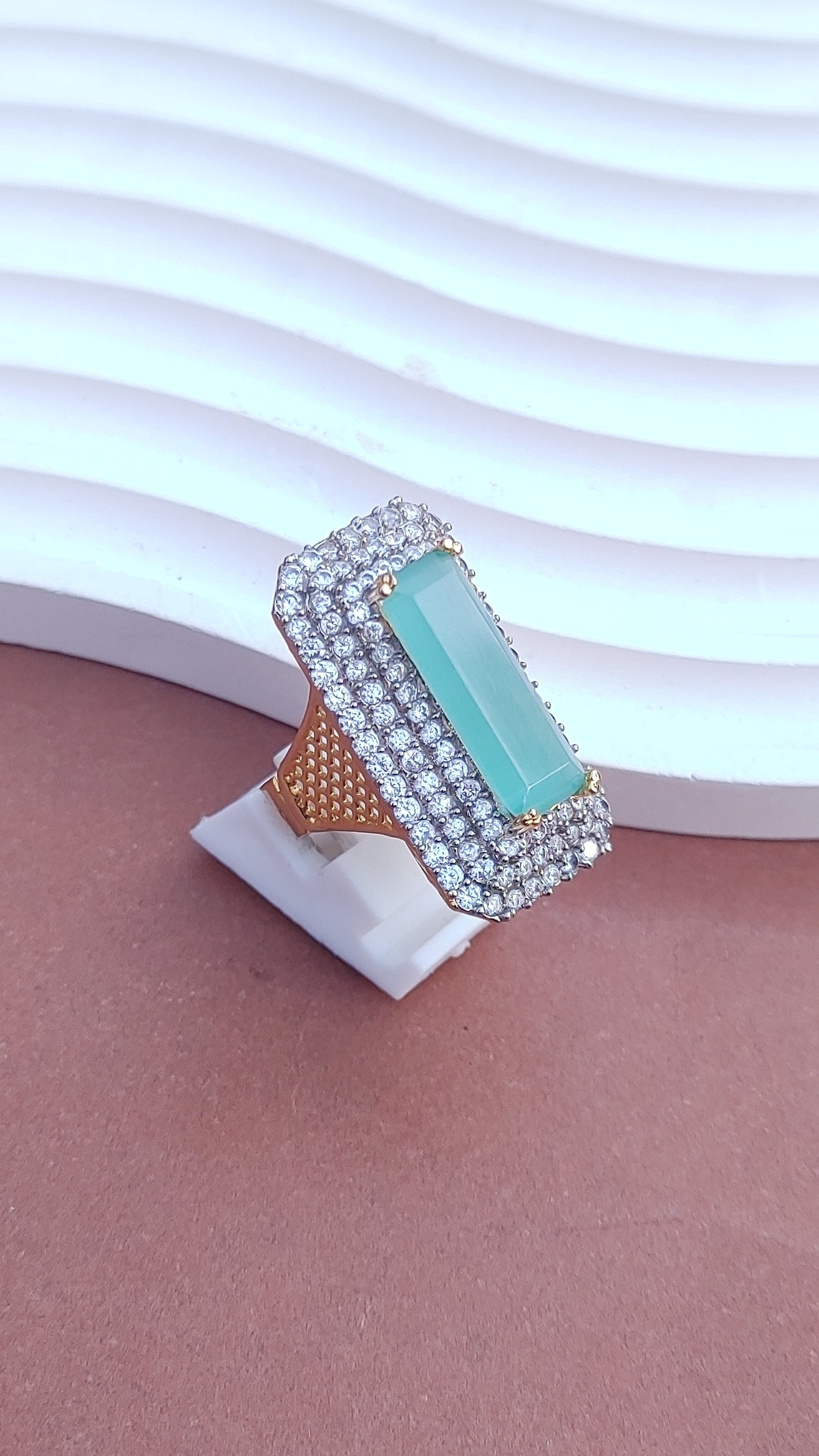 7Colors | Zircon Judao Rings with Real Stone | 18K Gold Polish | Adjustable Size | 3Yrs Warranty | MR-363