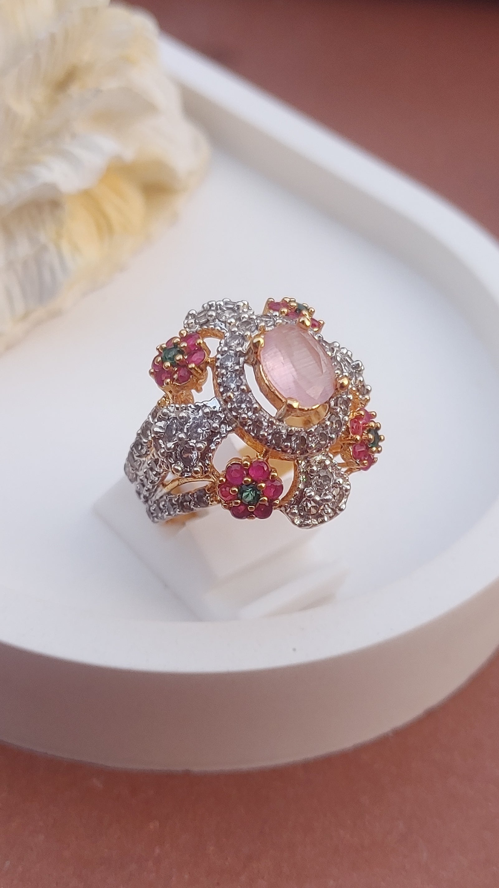 8Colors | Zircon Judao Rings with Real Stone | 18K Gold Polish | Adjustable Size | 3Yrs Warranty | MR-330