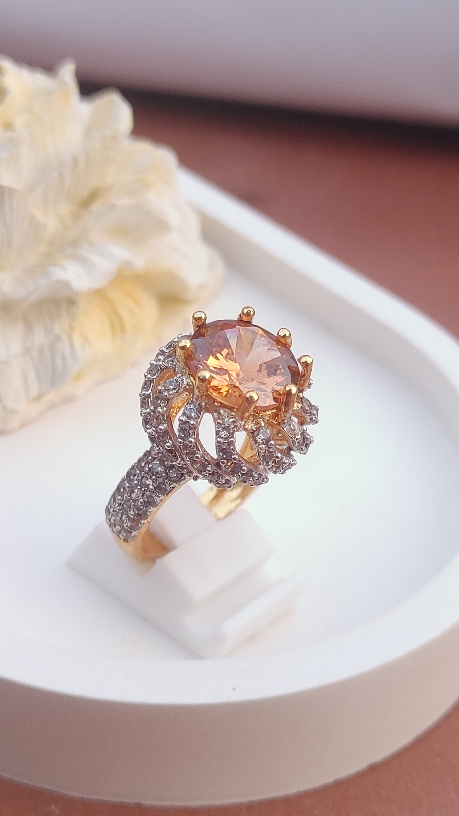 4Colors | Zircon Judao Rings with Real Stone | 18K Gold Polish | Adjustable Size | 3Yrs Warranty | MR-502