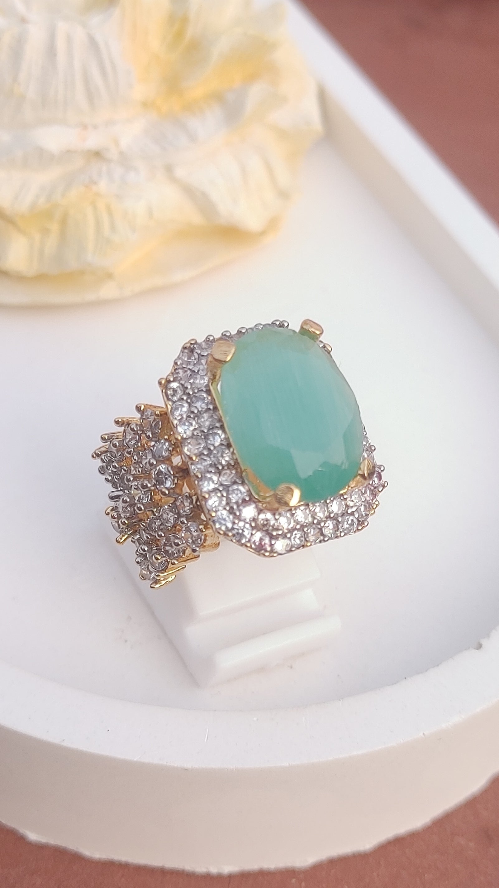 7Colors | Zircon Judao Rings with Real Stone | 18K Gold Polish | Adjustable Size | 3Yrs Warranty | MR-202