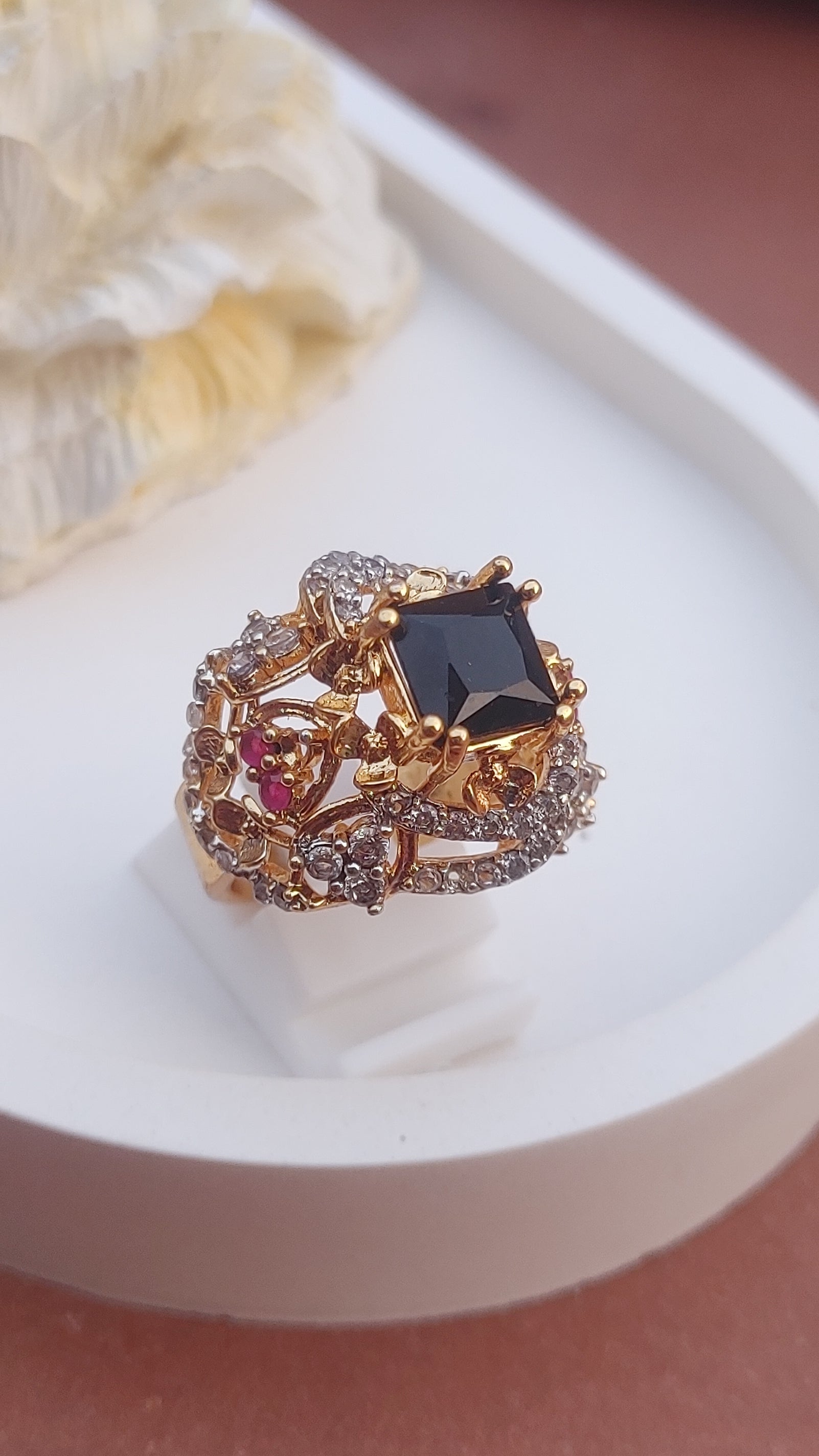 4Colors | Zircon Judao Rings with Real Stone | 18K Gold Polish | Adjustable Size | 3Yrs Warranty | MR-401