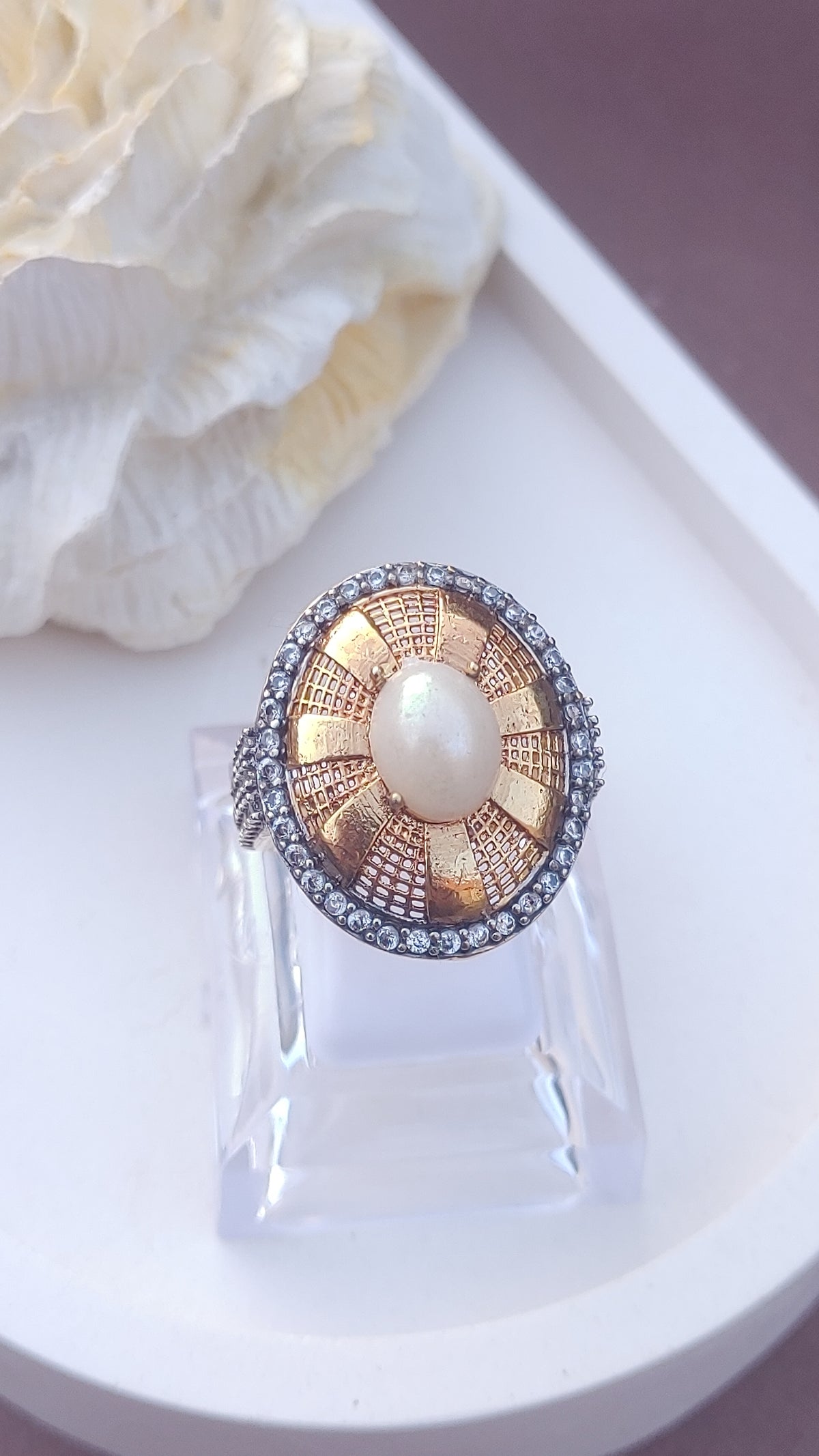 Diamond cut Zircon | judao ring | 22k gold polish | MR-912 (Copy)