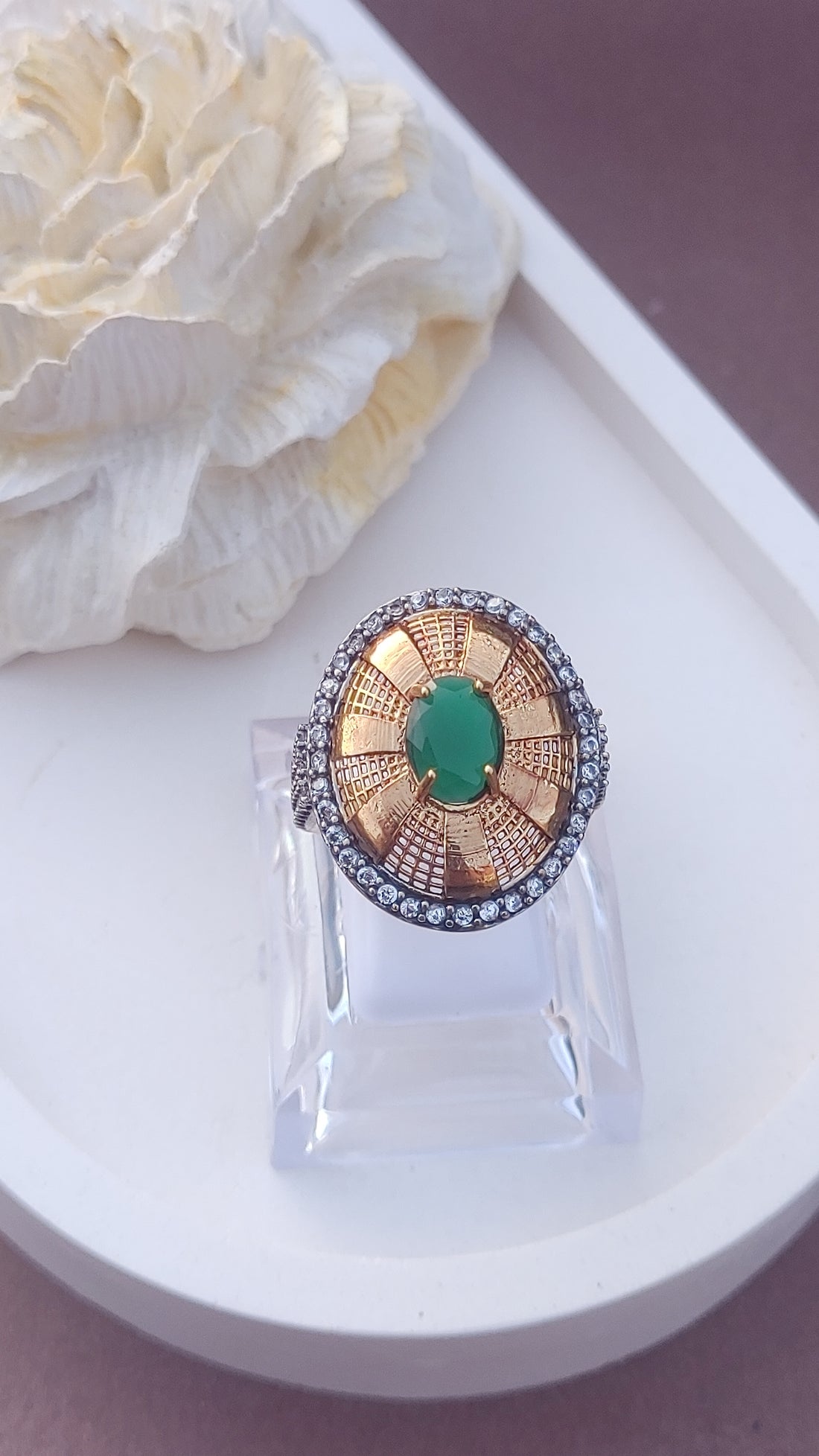 Diamond cut Zircon | judao ring | 22k gold polish | MR-912 (Copy)