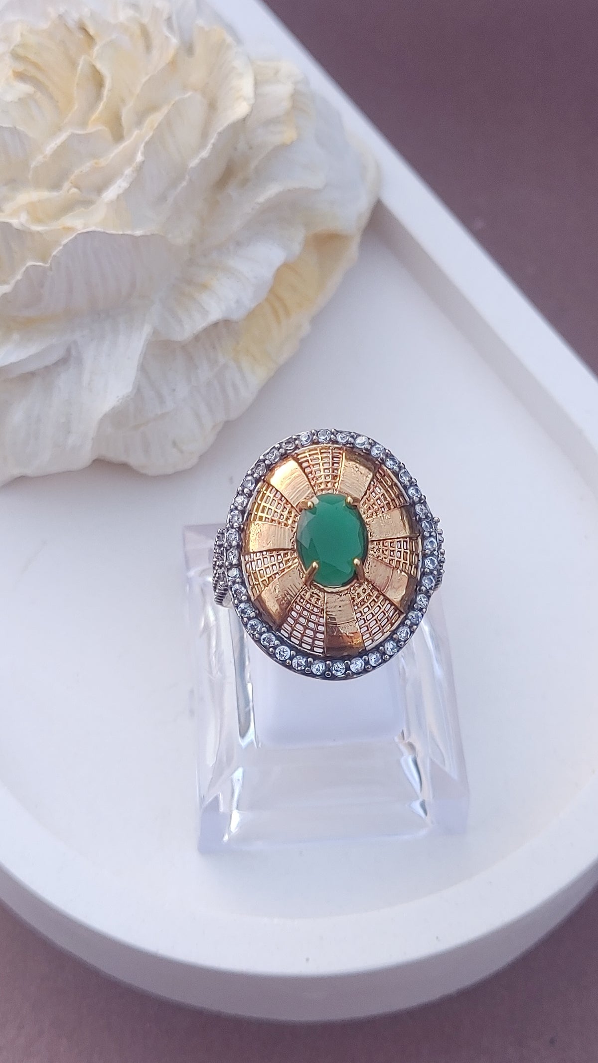 Diamond cut Zircon | judao ring | 22k gold polish | MR-912 (Copy)