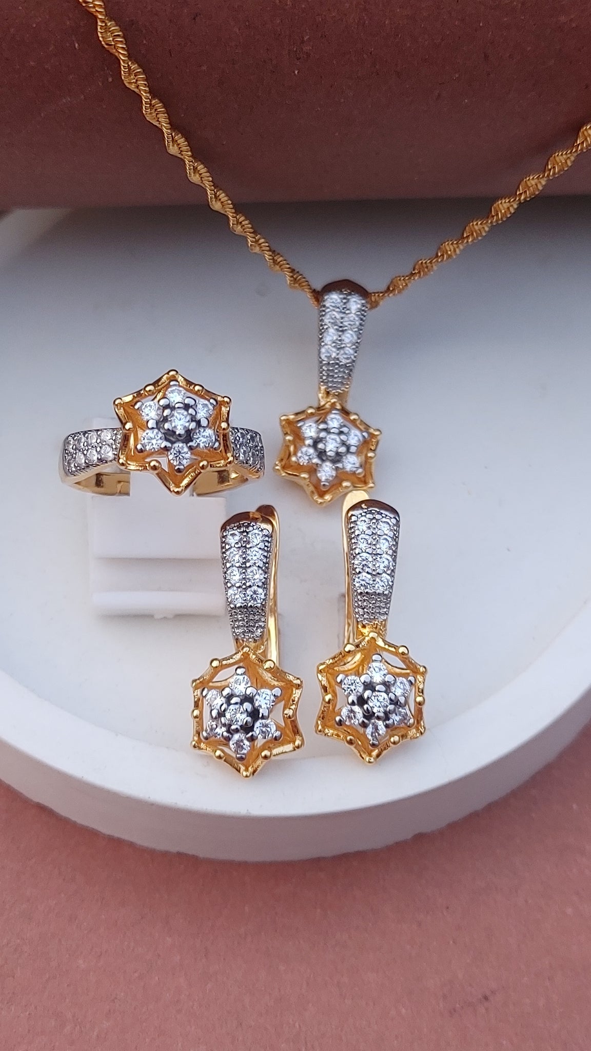 Zircon judao Locket Set | 22K Gold Plated(3 Yrs. Warranty) | Mk-669