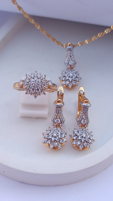 Zircon judao Locket Set | 22K Gold Plated(3 Yrs. Warranty) | Mk-667