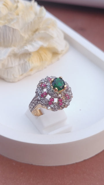8Colors | Zircon Judao Rings with Real Stone | 18K Gold Polish | Adjustable Size | 3Yrs Warranty | MR-455