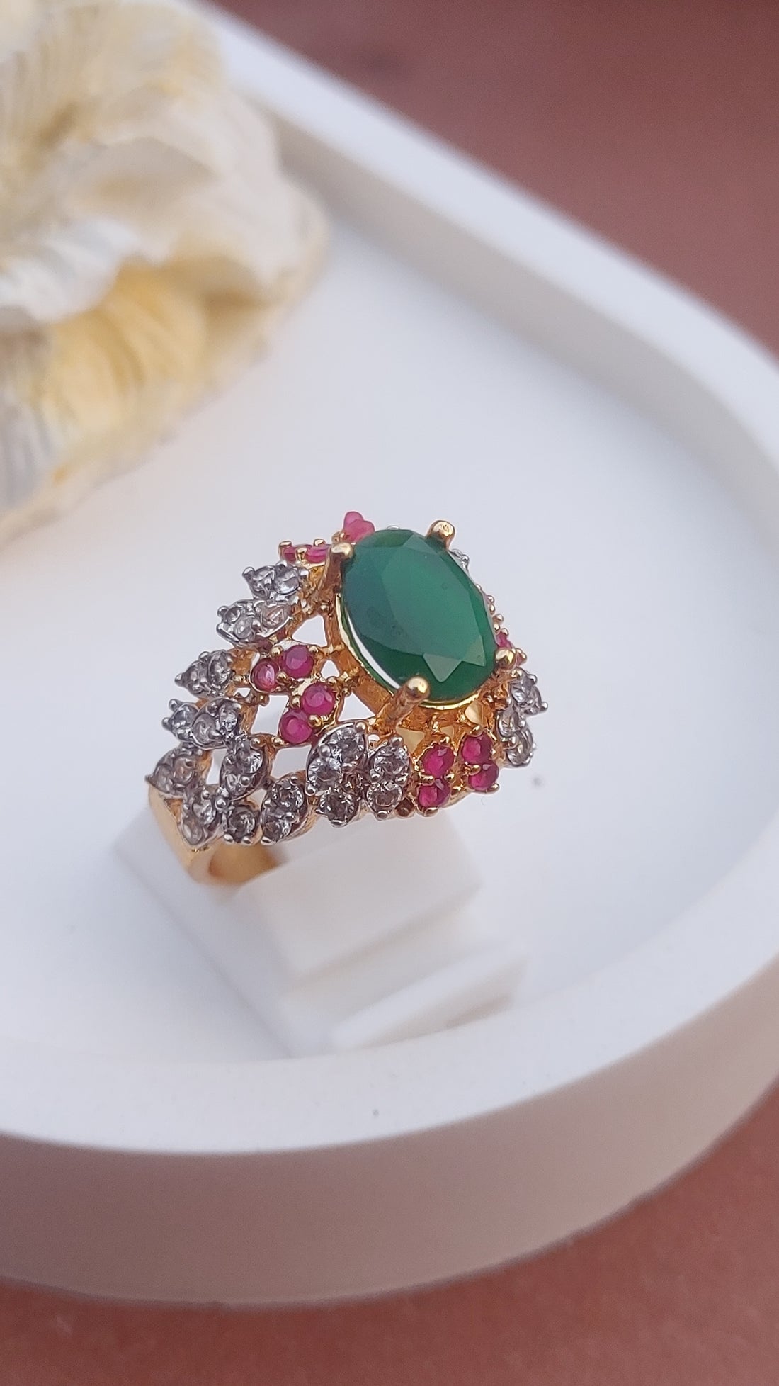 4Colors | Zircon Judao Rings with Real Stone | 18K Gold Polish | Adjustable Size | 3Yrs Warranty | MR-500