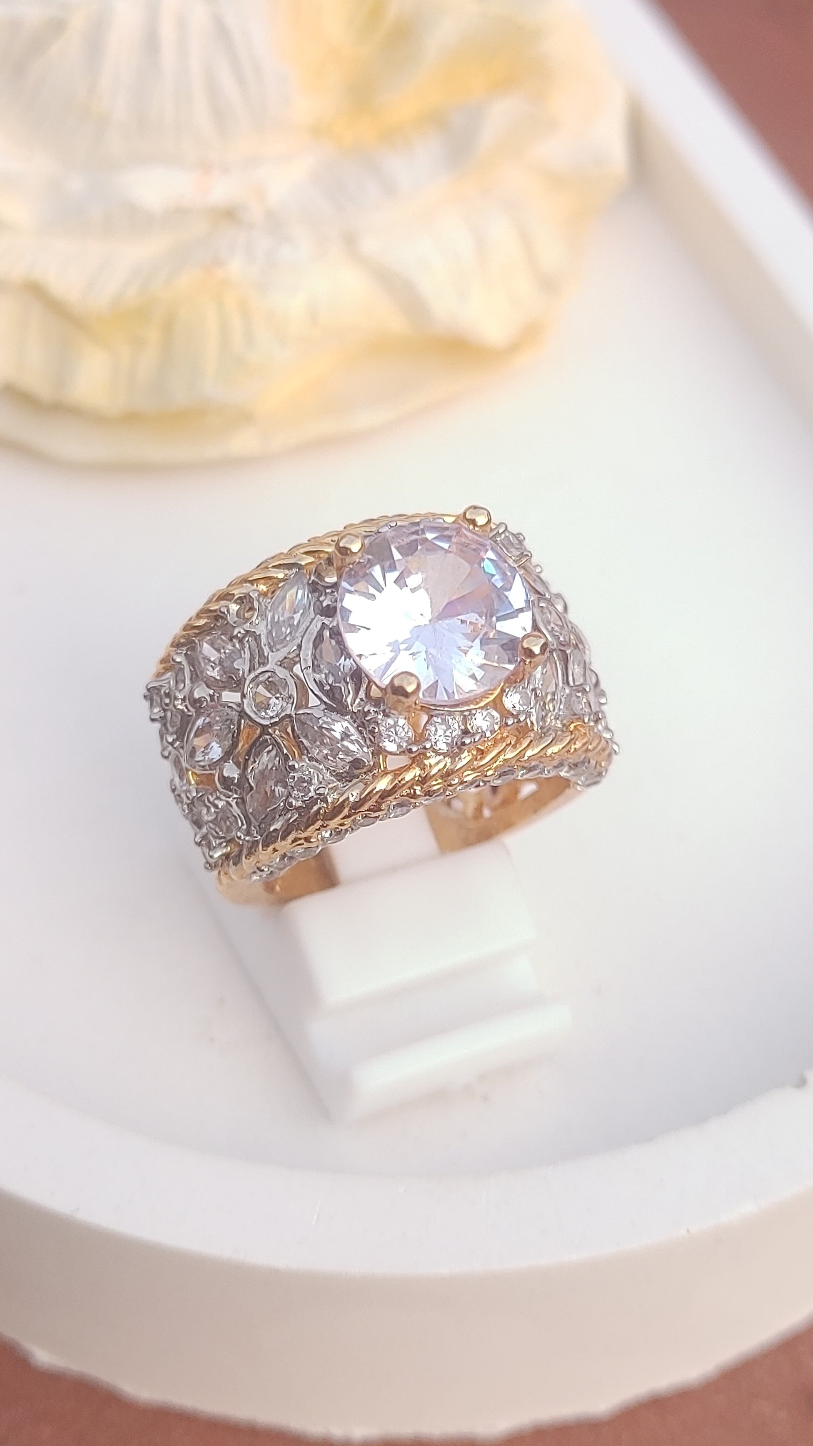 4Colors | Zircon Judao Rings with Real Stone | 18K Gold Polish | Adjustable Size | 3Yrs Warranty | MR-100