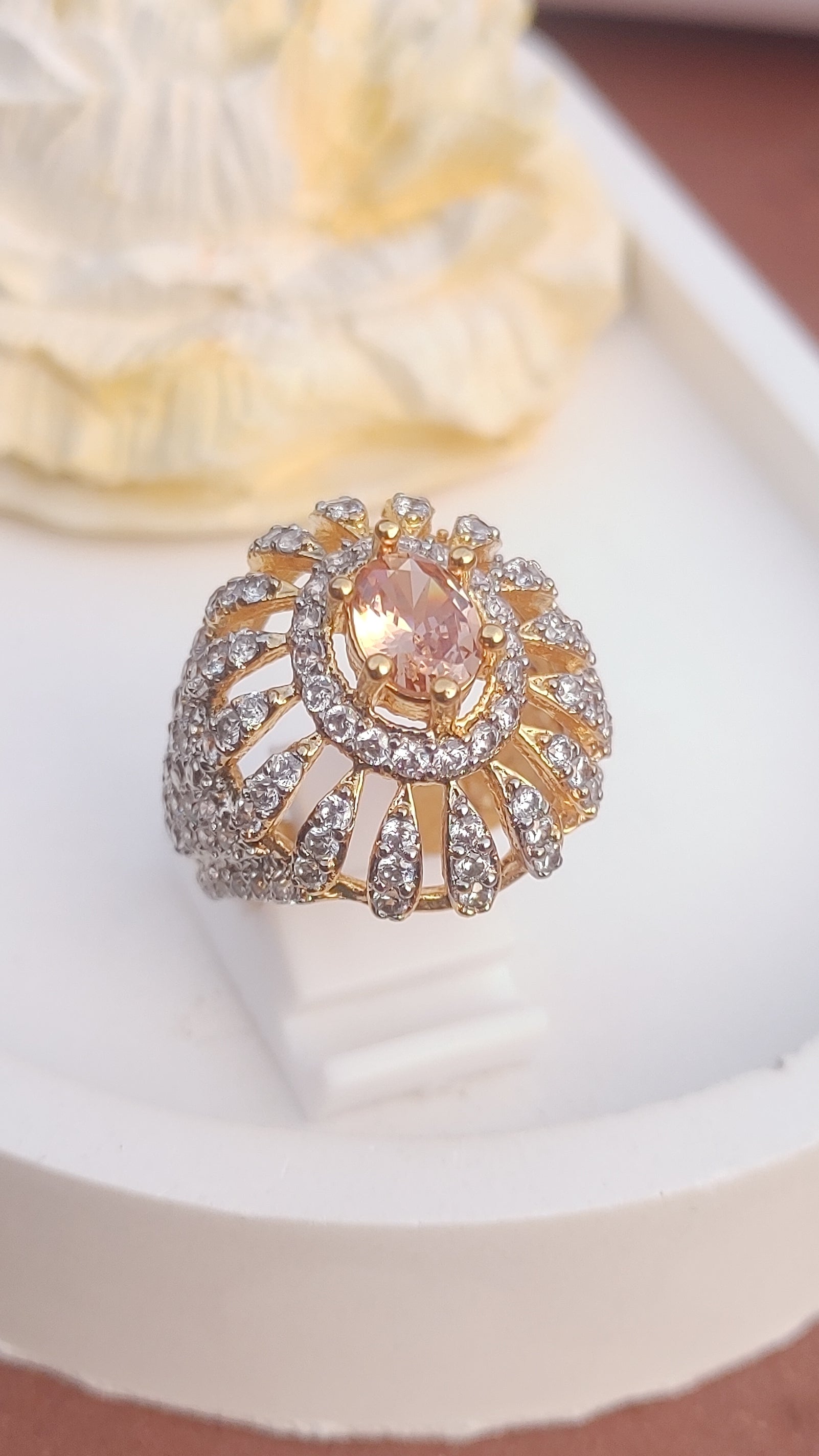 8Colors | Zircon Judao Rings with Real Stone | 18K Gold Polish | Adjustable Size | 3Yrs Warranty | MR-471
