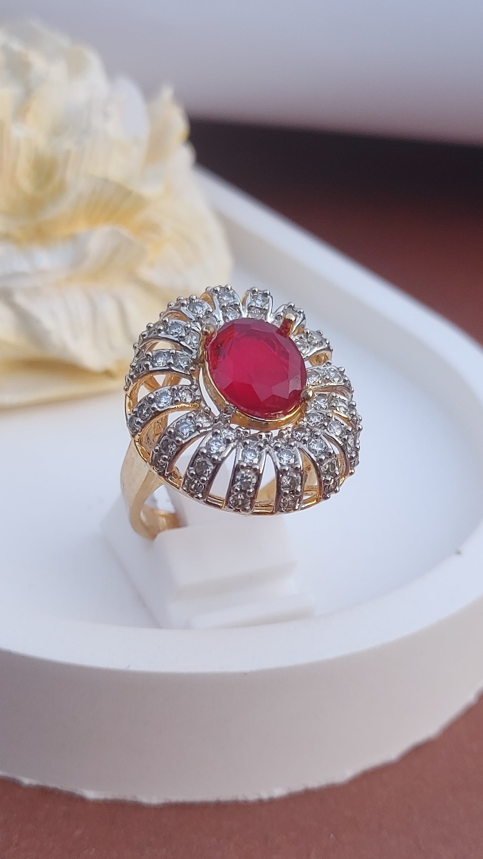 8Colors | Zircon Judao Rings with Real Stone | 18K Gold Polish | Adjustable Size | 3Yrs Warranty | MR-326