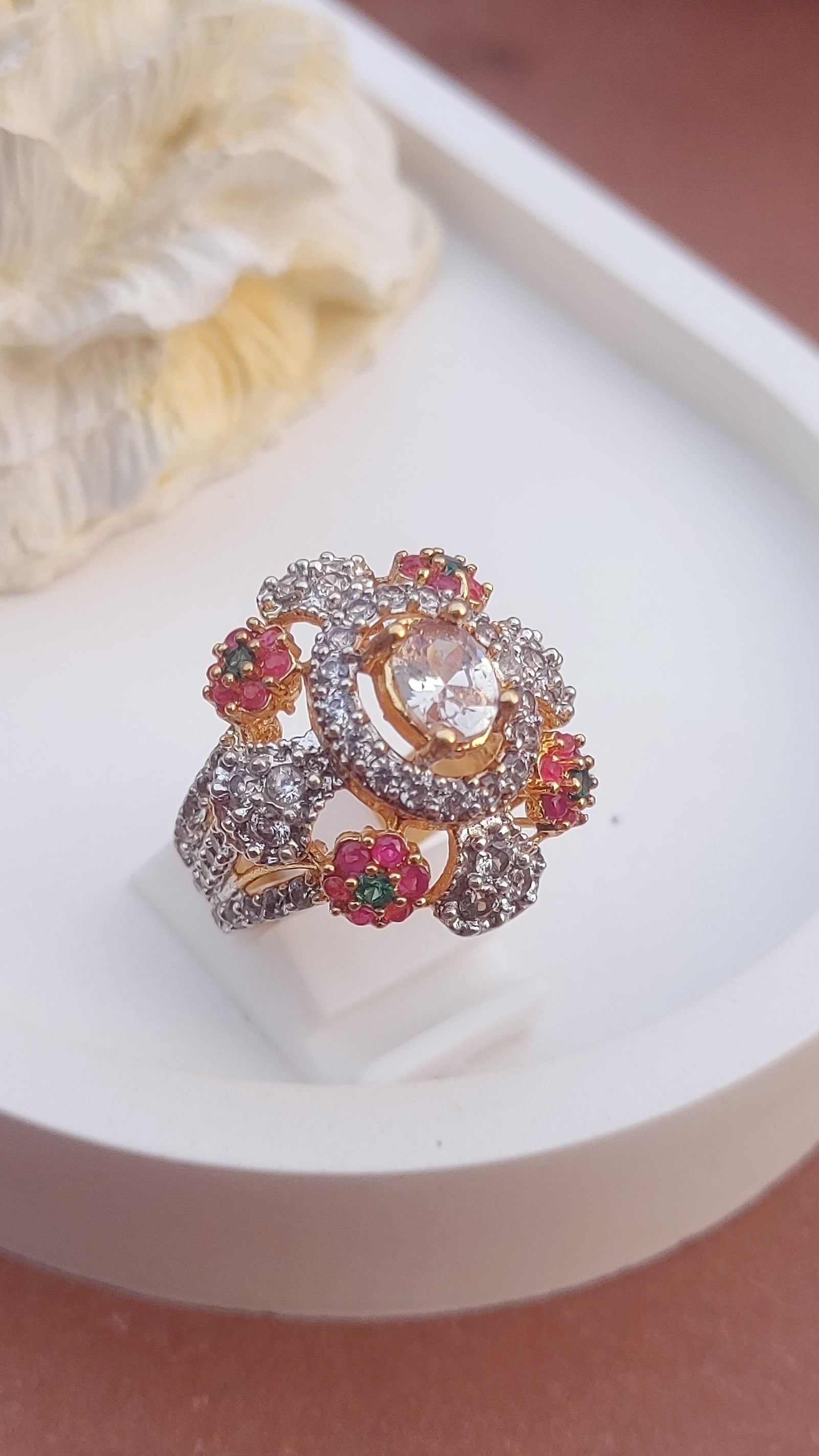 8Colors | Zircon Judao Rings with Real Stone | 18K Gold Polish | Adjustable Size | 3Yrs Warranty | MR-330