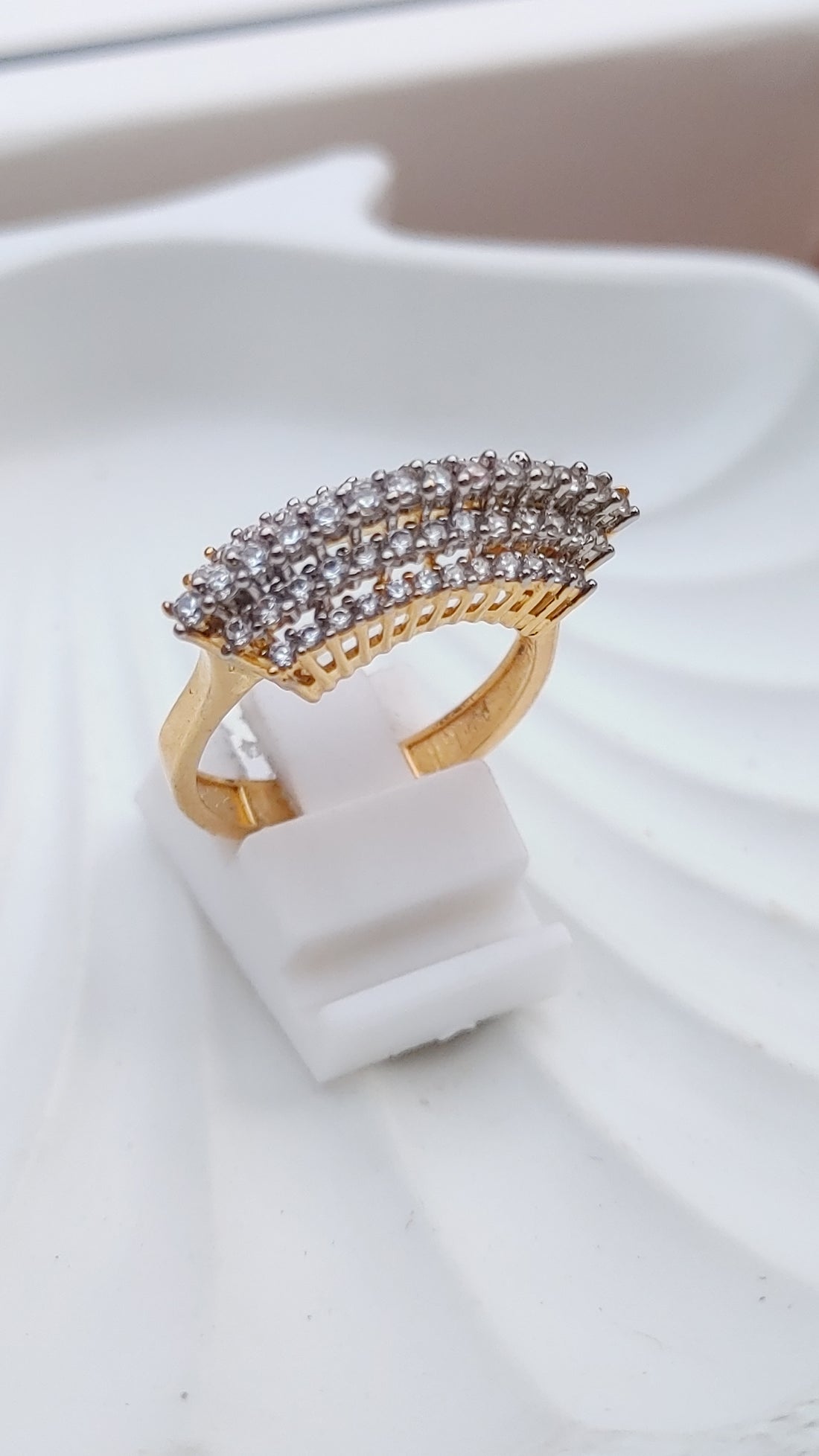 Diamond cut Zircon | judao ring | 22k gold polish | MR-104