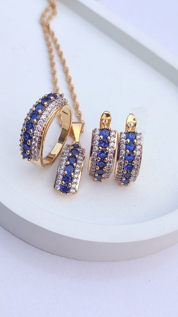 3 Colors | Locket set in Diamond Cut & Zircons | 22K Gold Polish| MK-962