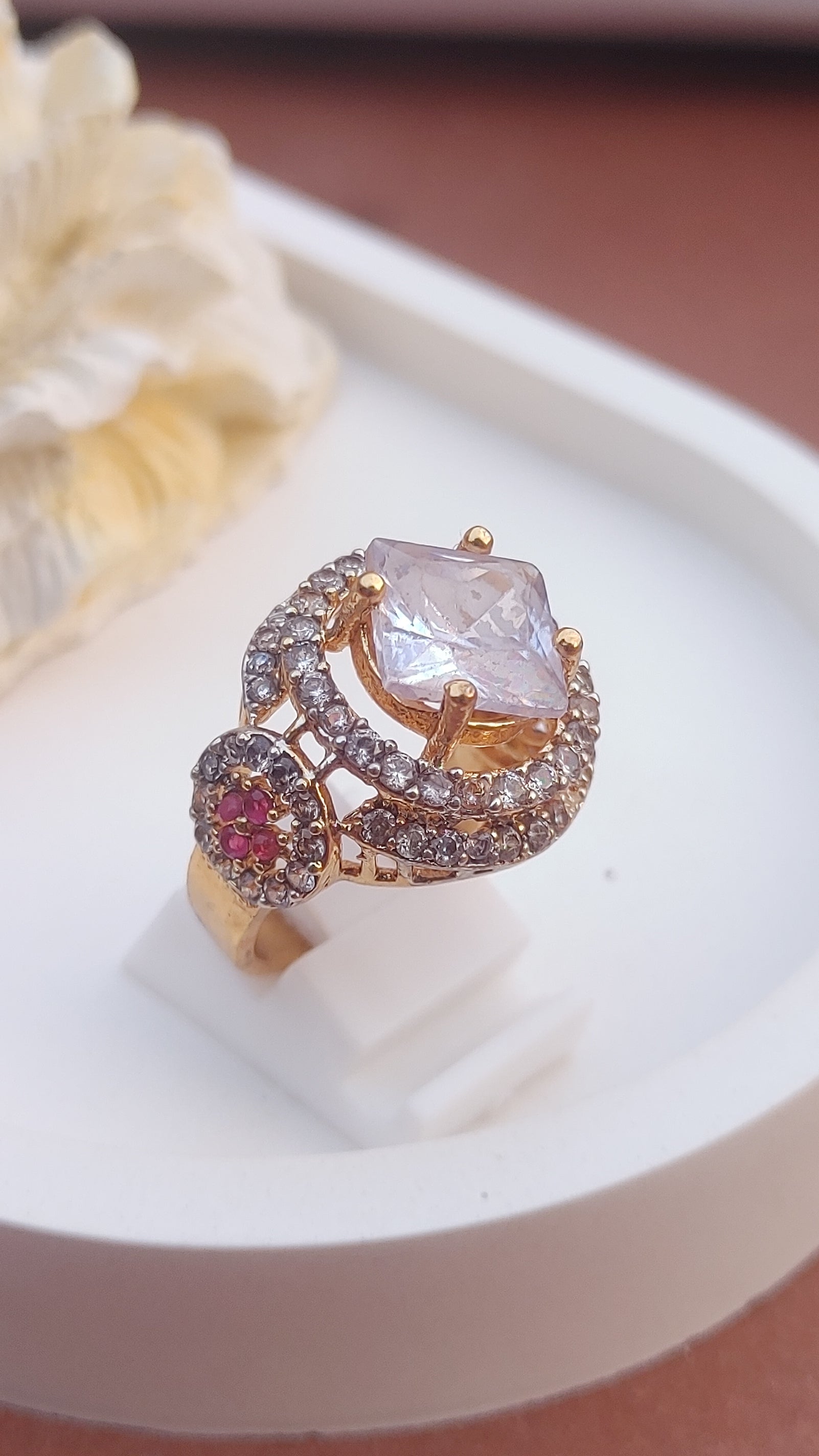 8Colors | Zircon Judao Rings with Real Stone | 18K Gold Polish | Adjustable Size | 3Yrs Warranty | MR-441